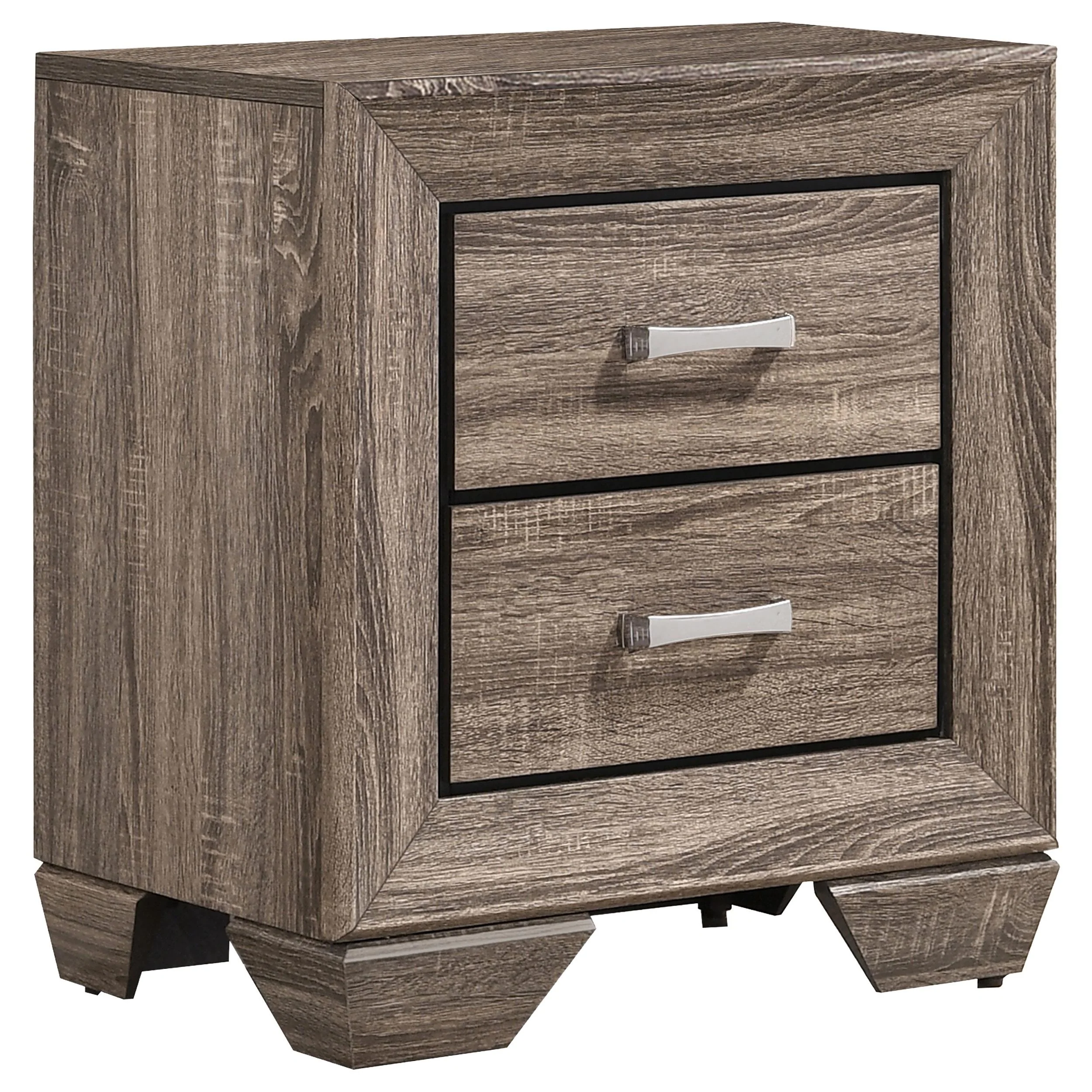 Coaster Furniture Kauffman 204192 2-Drawer Nightstand – Washed Taupe