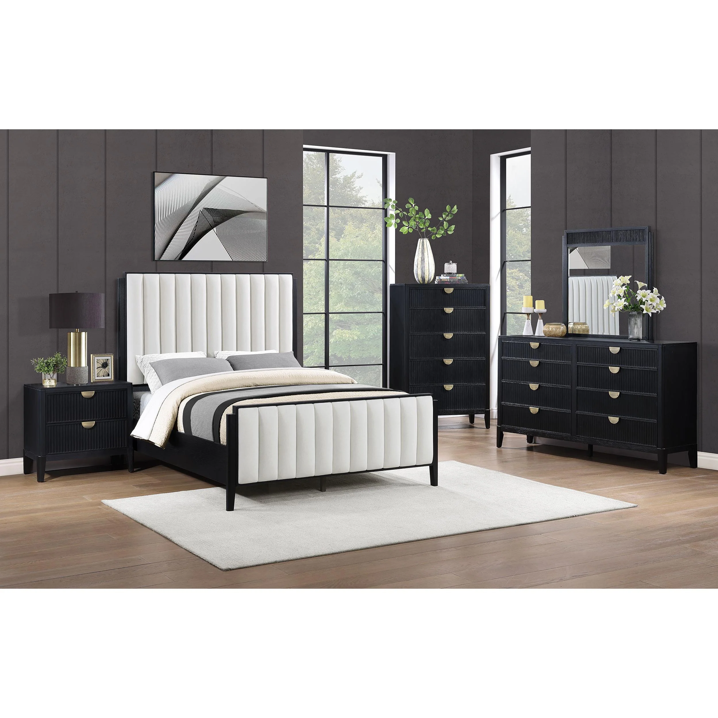 Coaster Furniture Brookmead 224710KE-S5 7 pc King Upholstered Bedroom Set