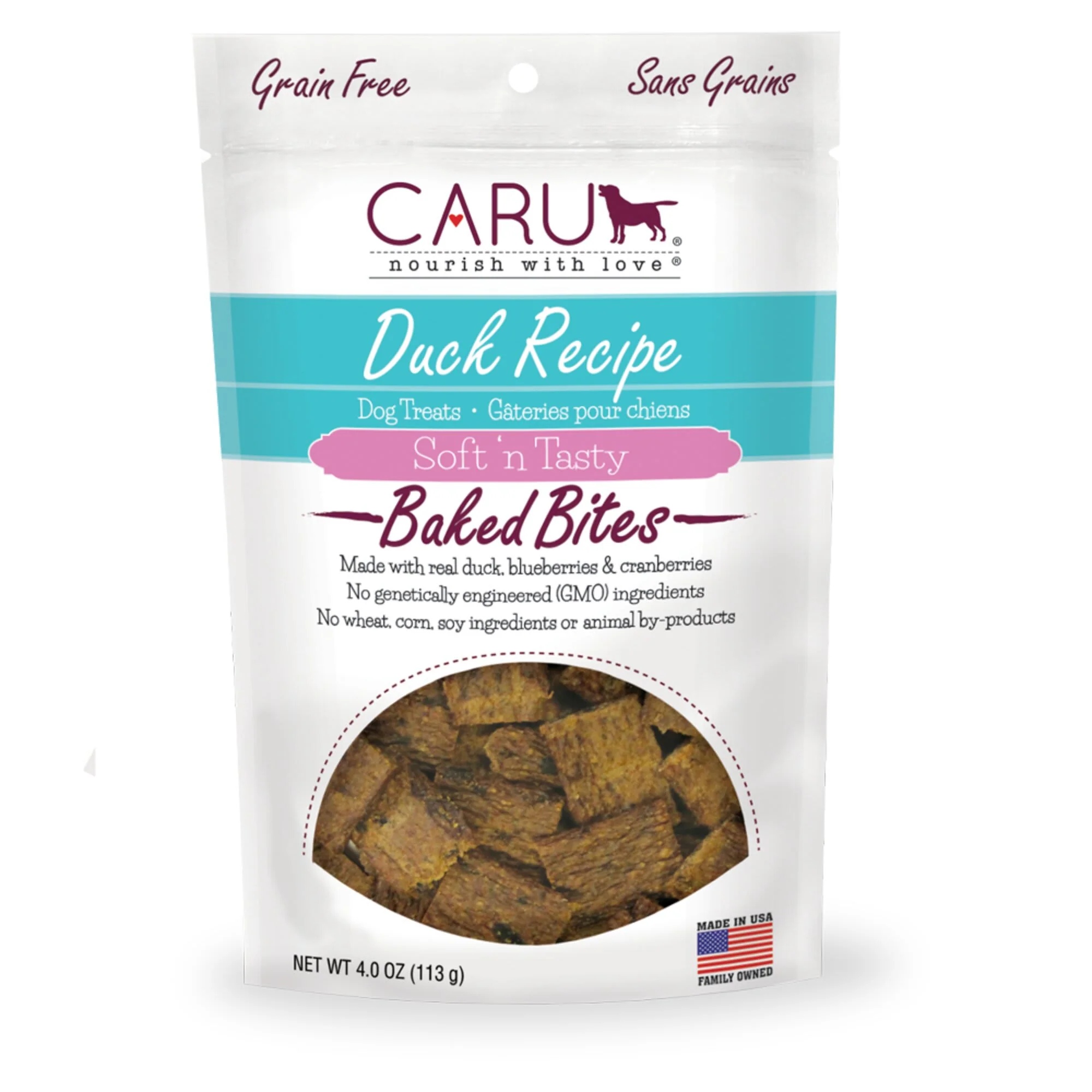 Caru Soft n Tasty Baked Bites Dog Treats 3.75oz Duck - Image 1