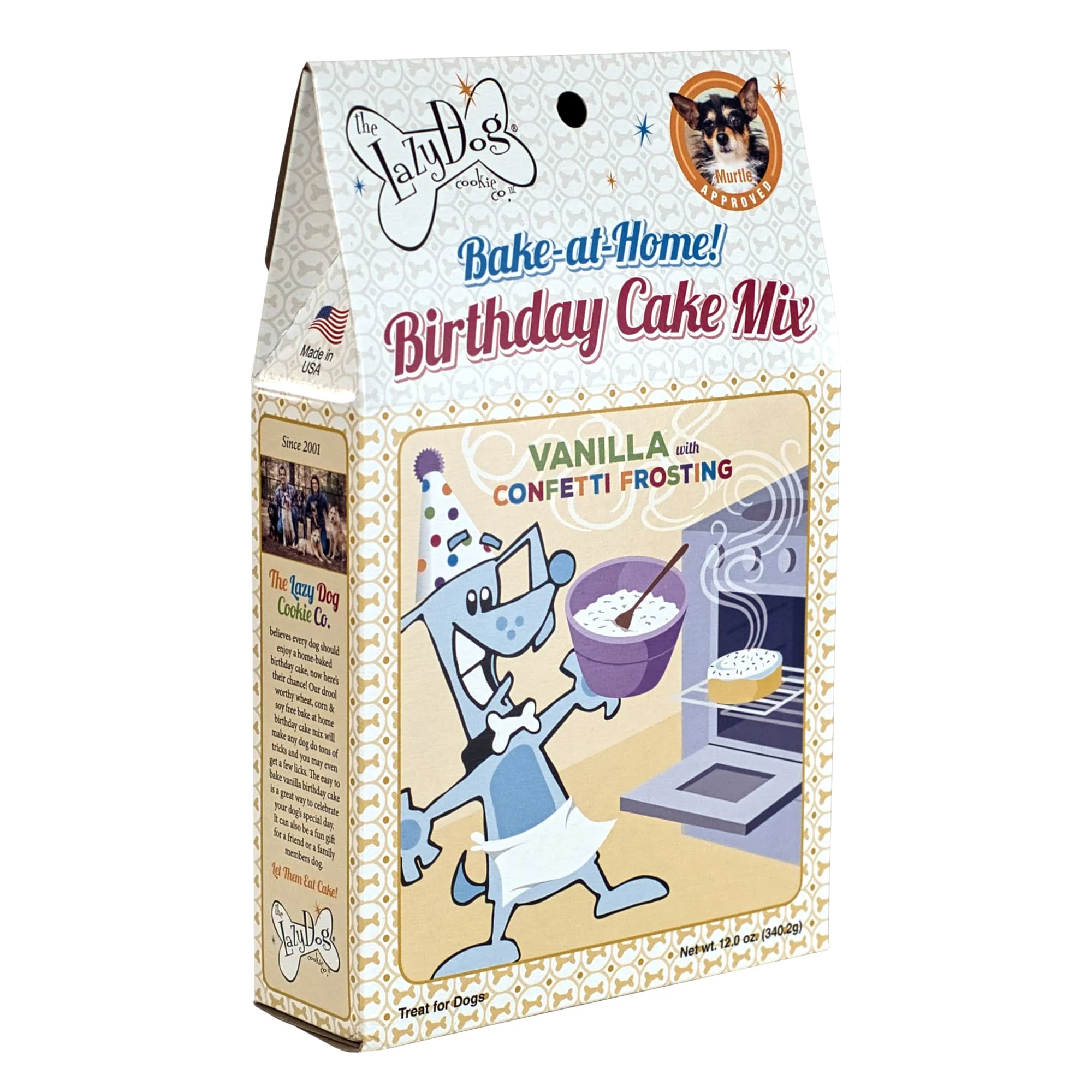 The Lazy Dog Cookie Co. Bake-at-Home Birthday Cake Mix Vanilla with Confetti Frosting Dog Treats, 12 oz. - Image 1