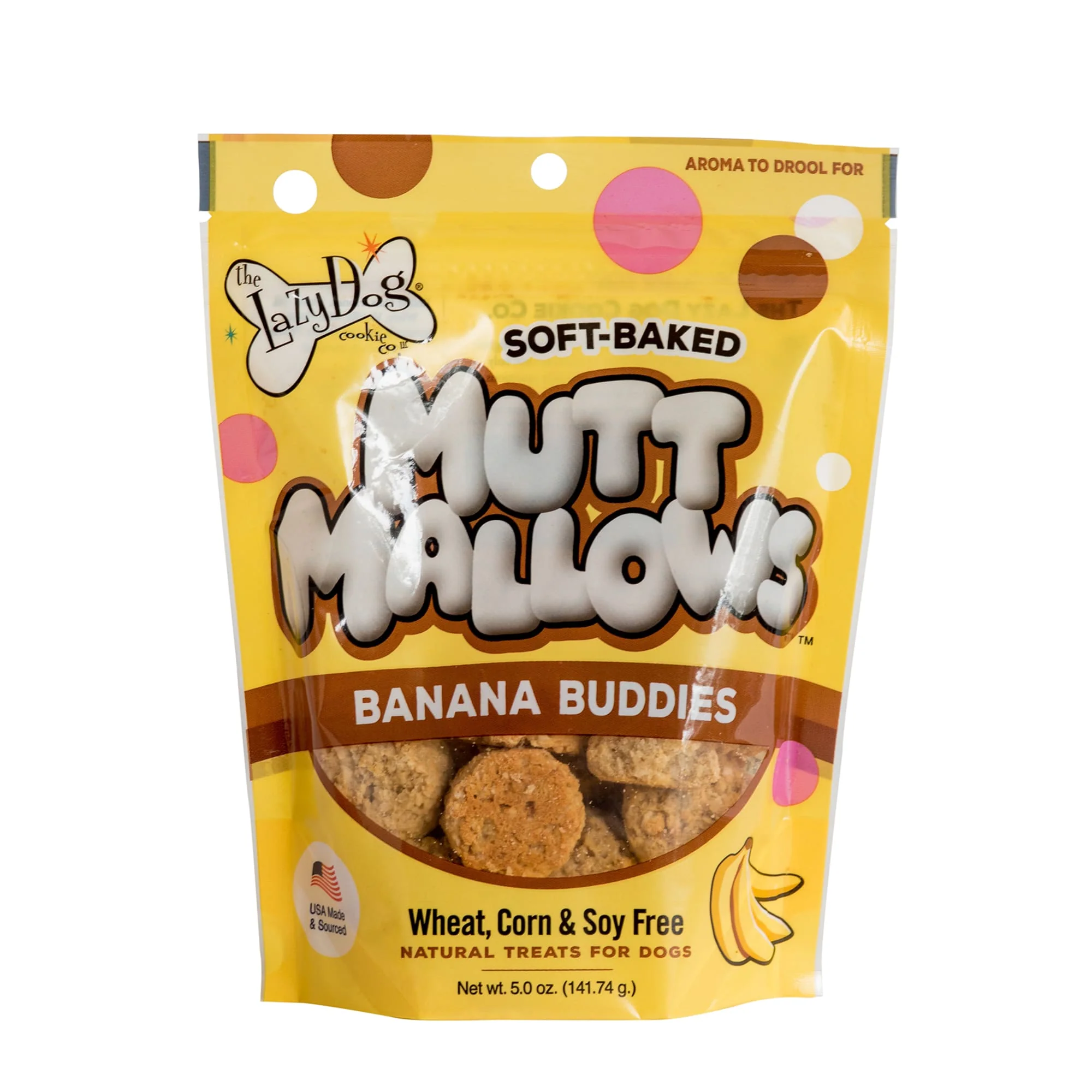 THE LAZY DOG COOKIE CO  INC THE LAZY DOG COOKIE CO. MUTT MALLOWS BANANA BUDDIES 5-OZ MMBPKG - Image 1