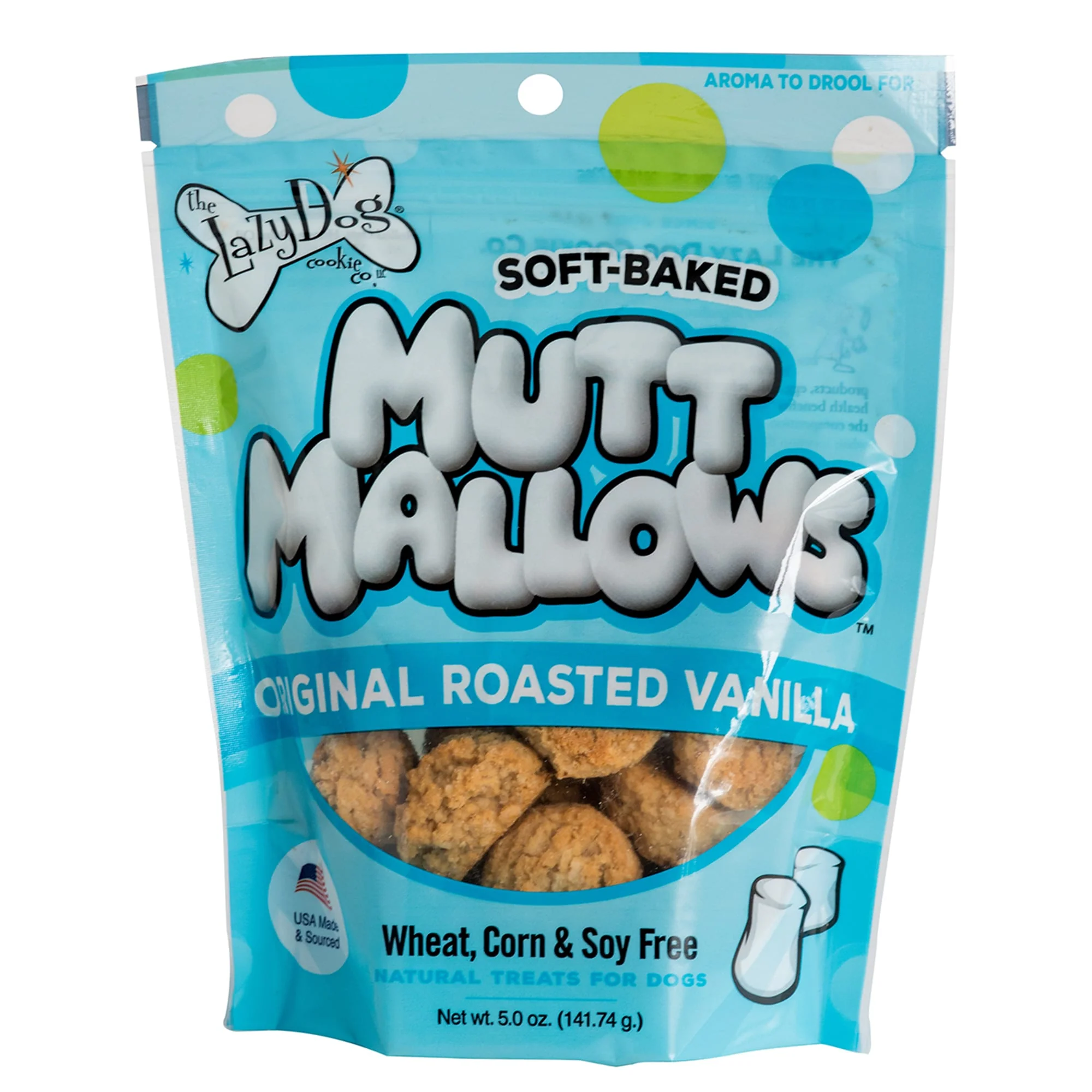 Lazy Dog Mutt Mallows Dog Treats, Roasted Vanilla, 5oz Bag - Image 1