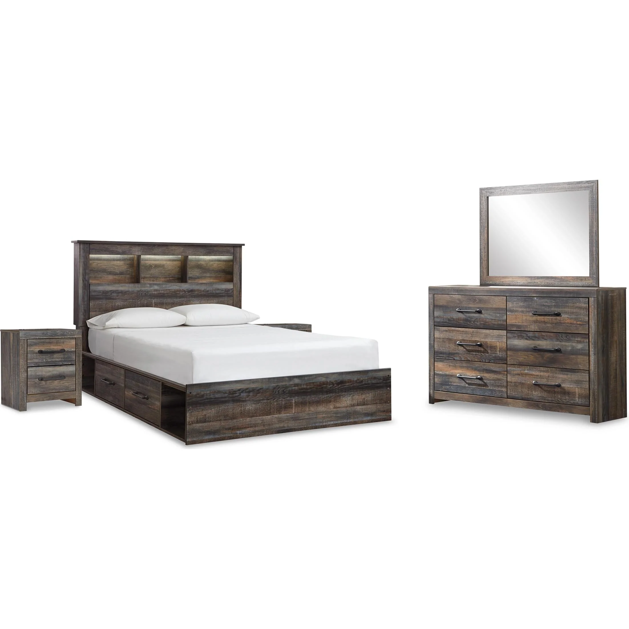 Signature Design by Ashley Drystan B211B19 7 pc Queen Bookcase Bedroom Set - Image 1
