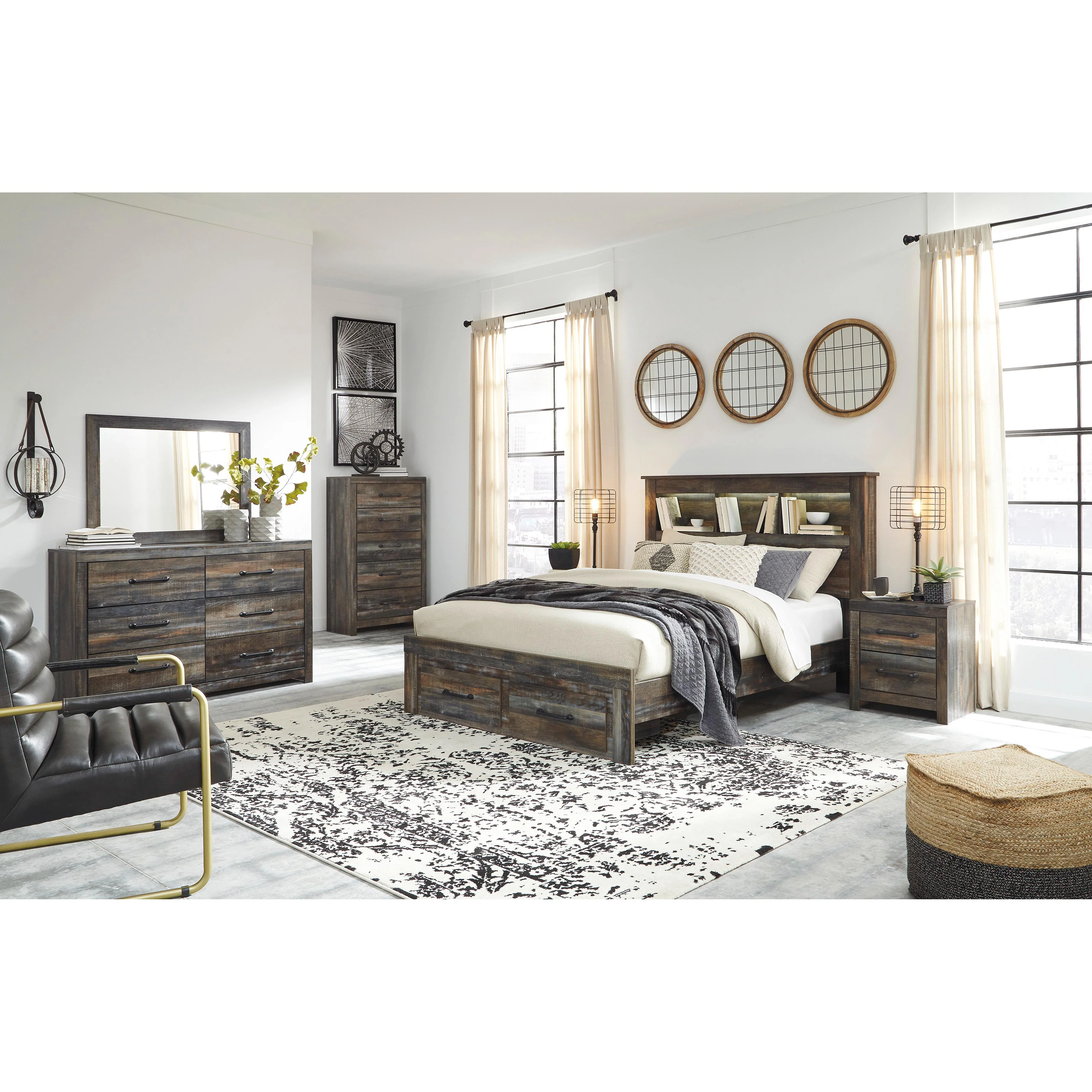Signature Design by Ashley Drystan B211B79 8 pc Queen Bookcase Bedroom Set - Image 1