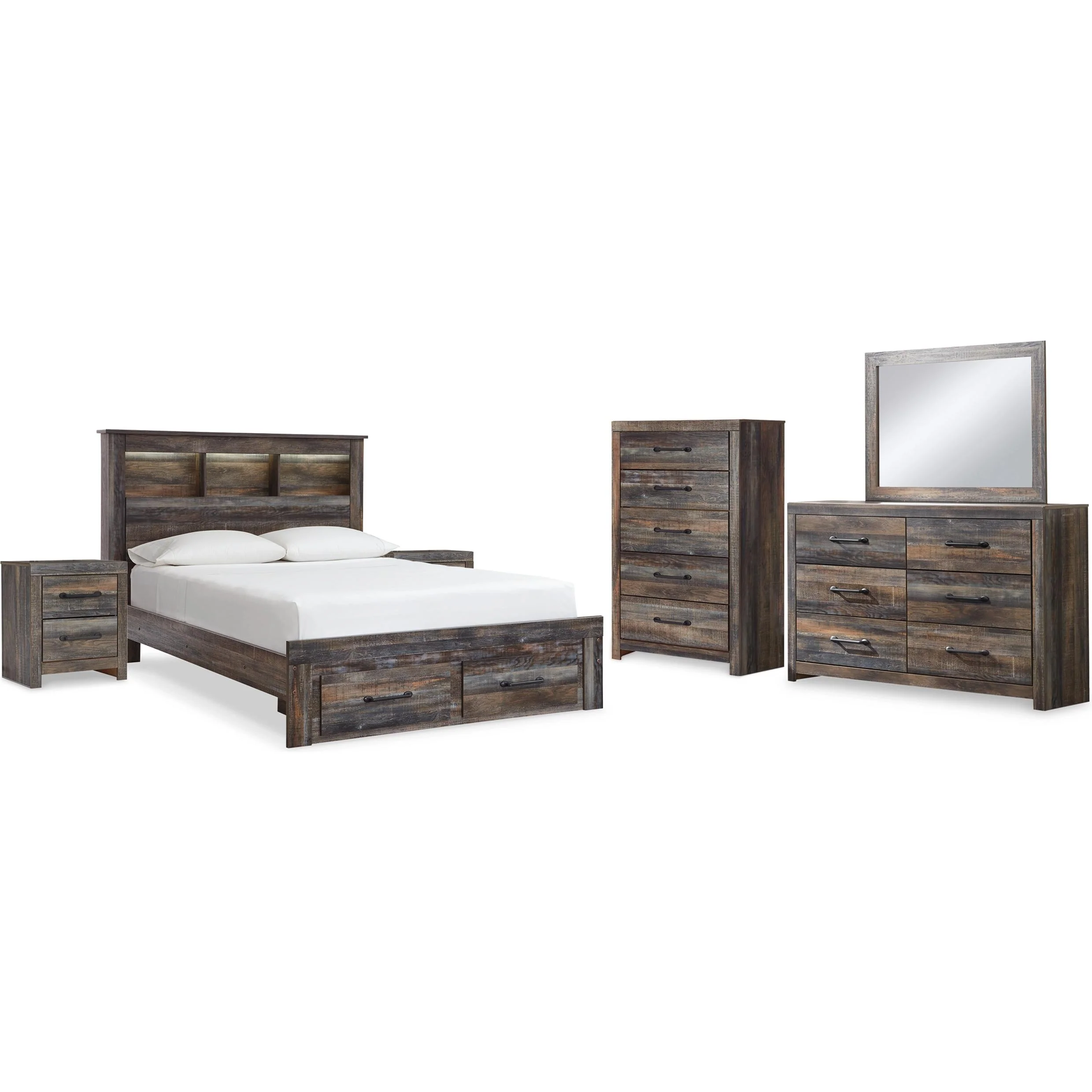 Signature Design by Ashley Drystan B211B79 8 pc Queen Bookcase Bedroom Set - Image 2