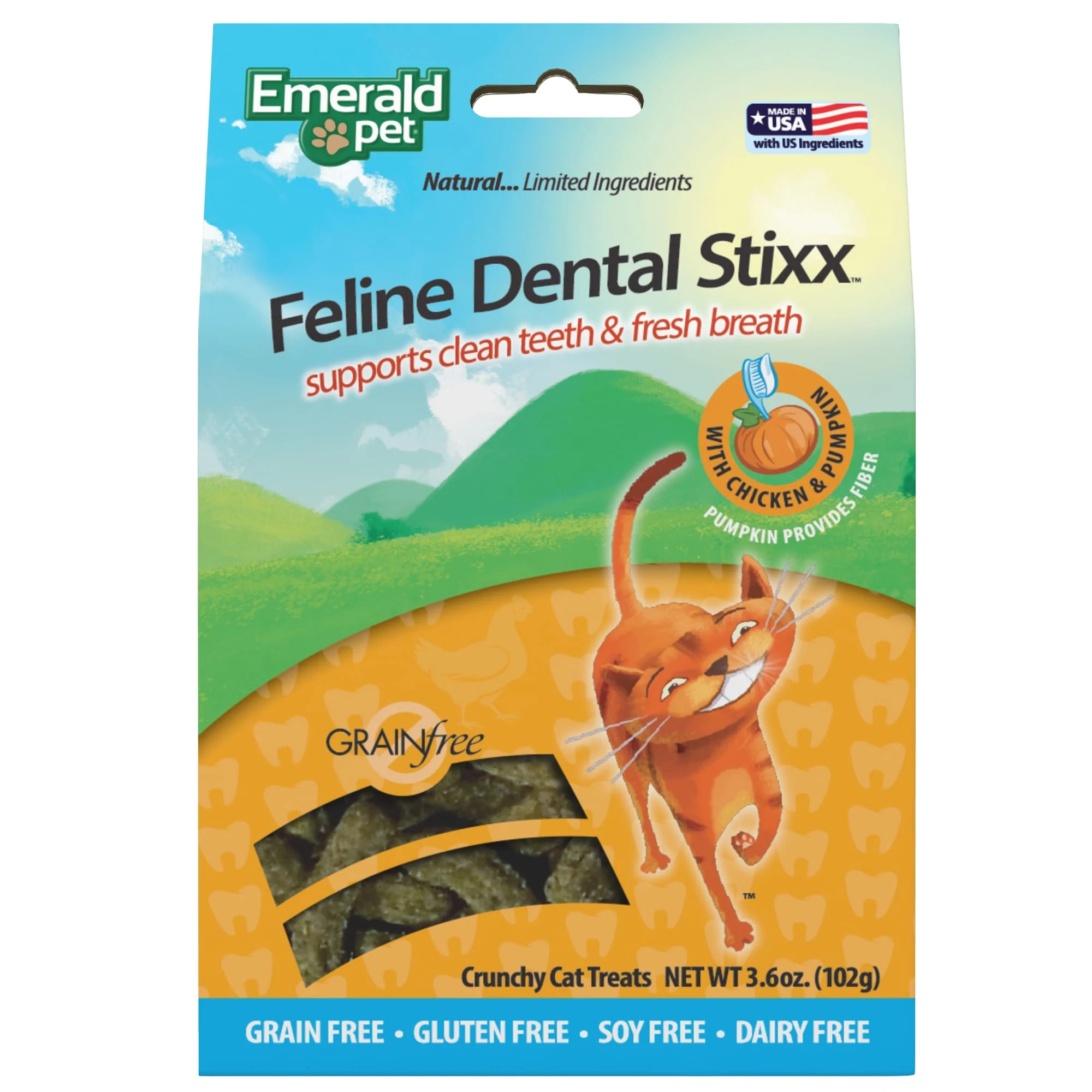 Emerald Pet Feline Dental Sticks 3.6oz Chicken - Image 1