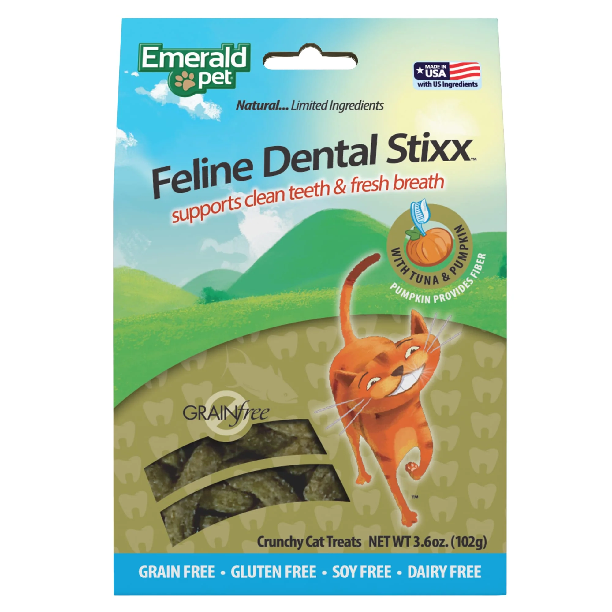 Emerald Pet Feline Dental Sticks 3.6oz Tuna - Image 1