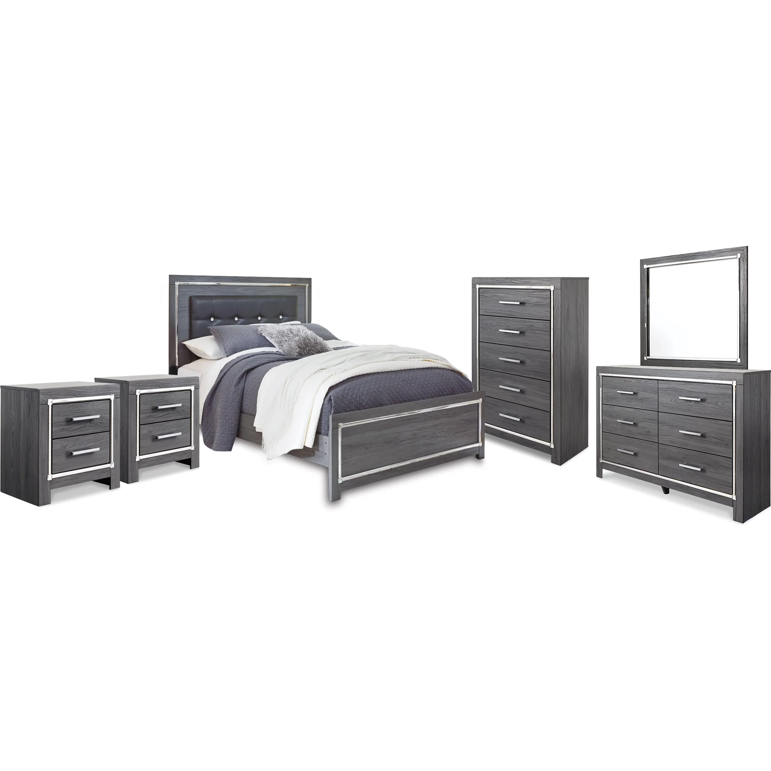 Signature Design by Ashley Lodanna B214B49 8 pc Queen Panel Bedroom Set - Image 1