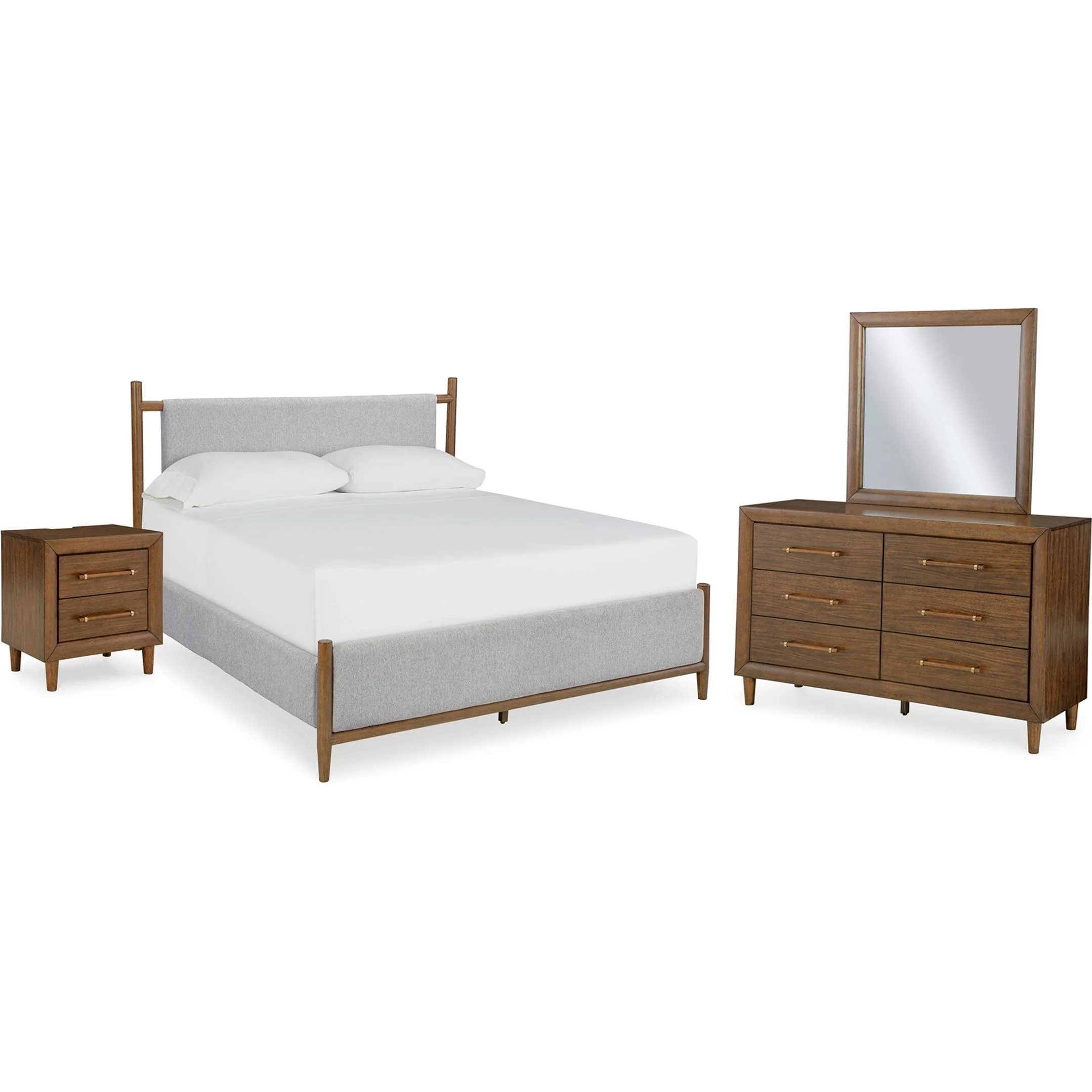 Signature Design by Ashley Lyncott B615B12 6 pc Queen Upholstered Panel Bedroom Set - Image 1
