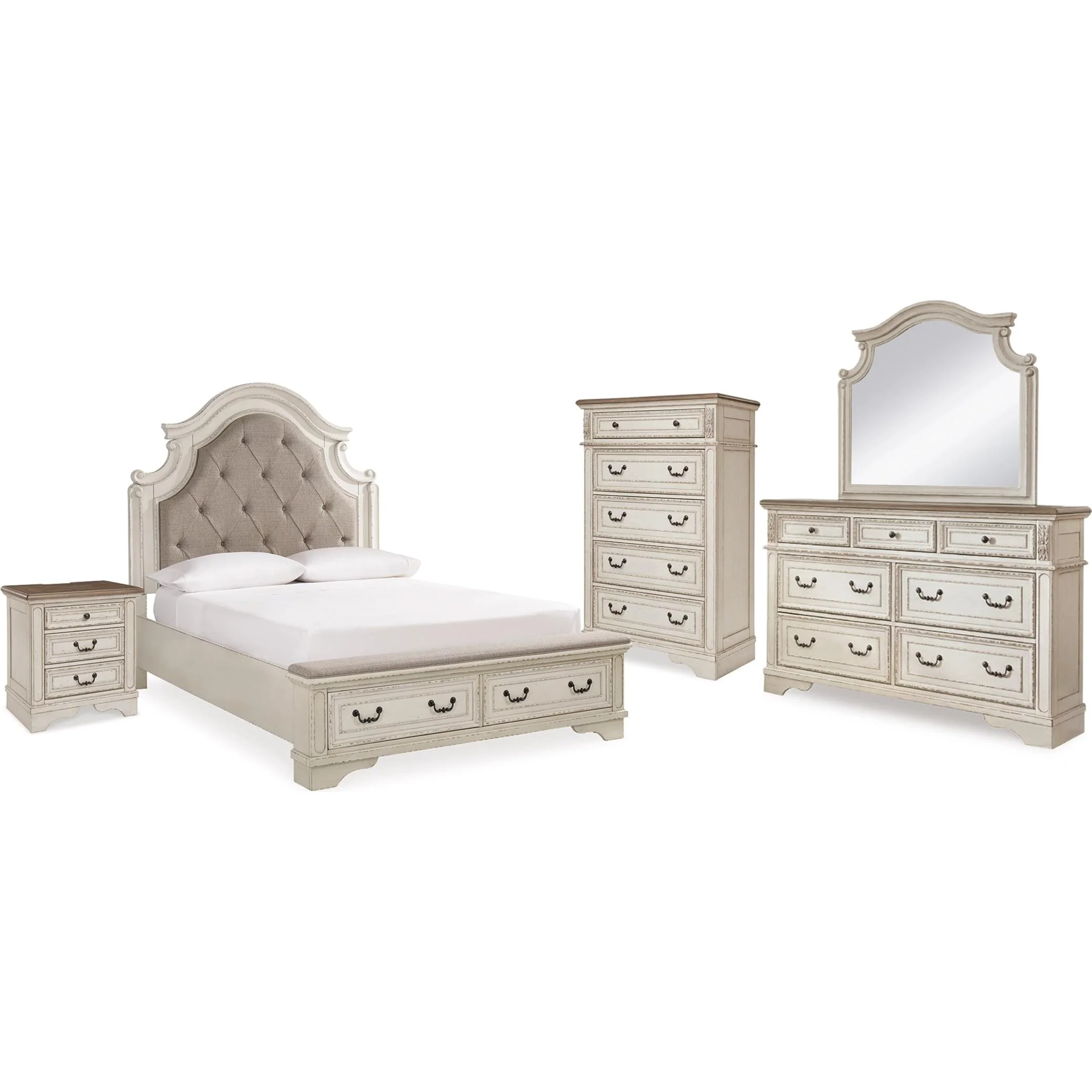 Signature Design by Ashley Realyn B743B30 7 pc Queen Upholstered Panel Bedroom Set - Image 1