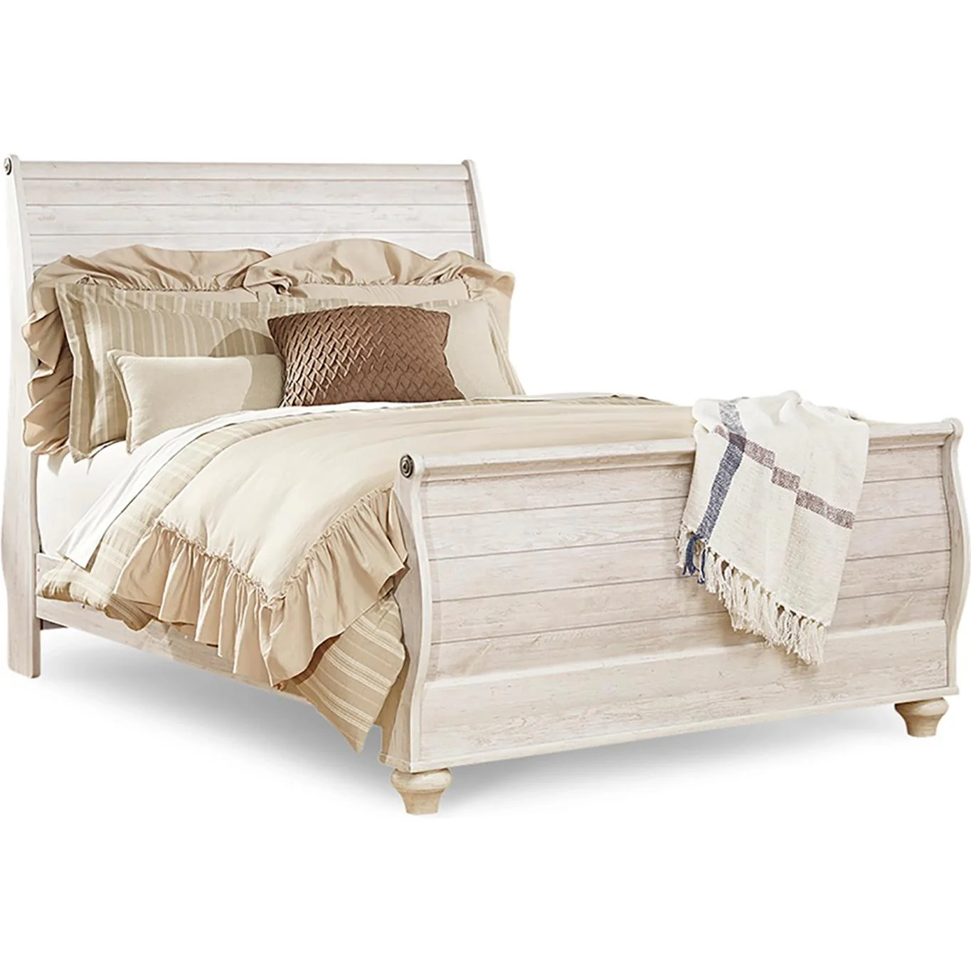 Signature Design by Ashley Willowton B267B55 7 pc Queen Sleigh Bedroom Set - Image 2