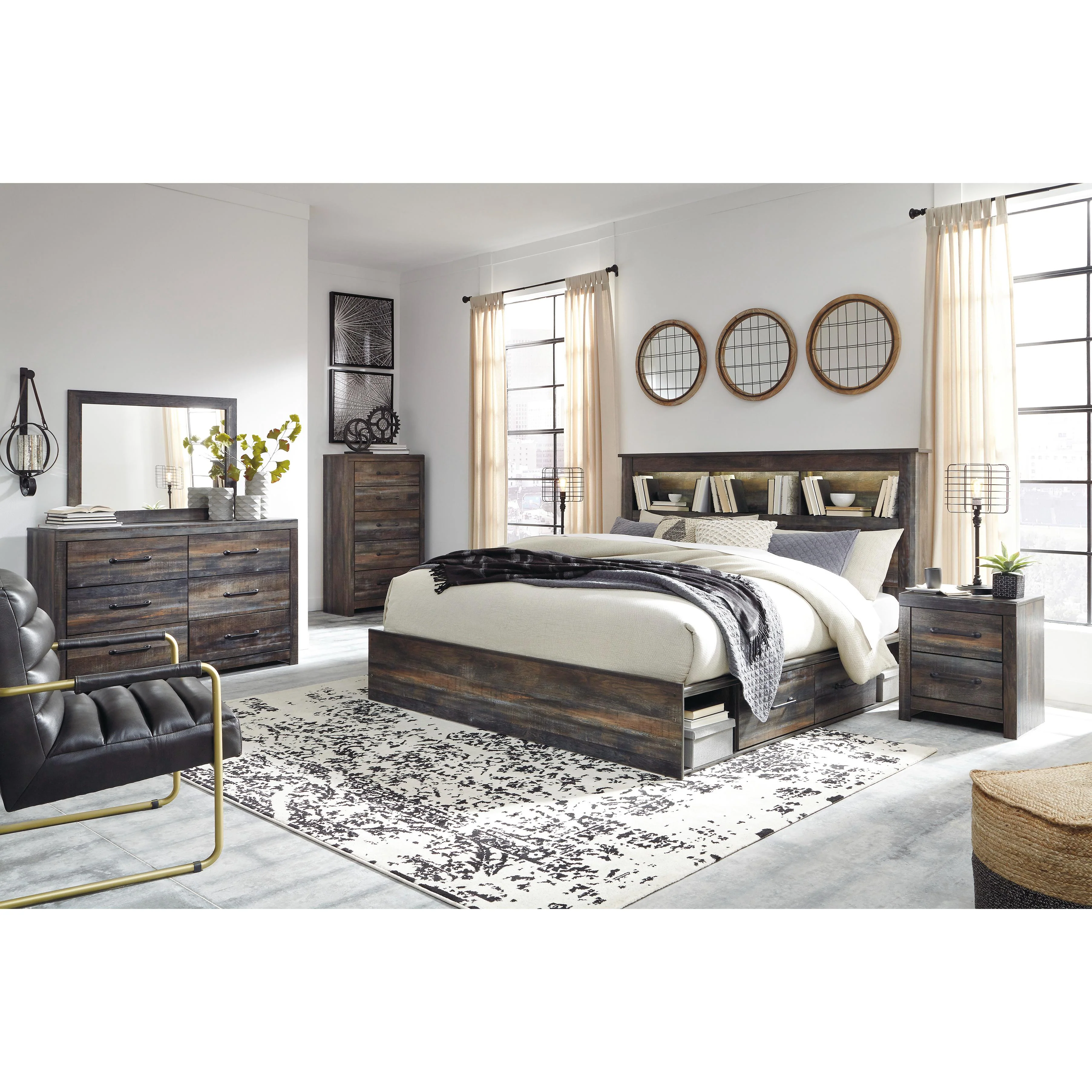 Signature Design by Ashley Drystan B211B80 8 pc King Bookcase Bedroom Set - Image 1