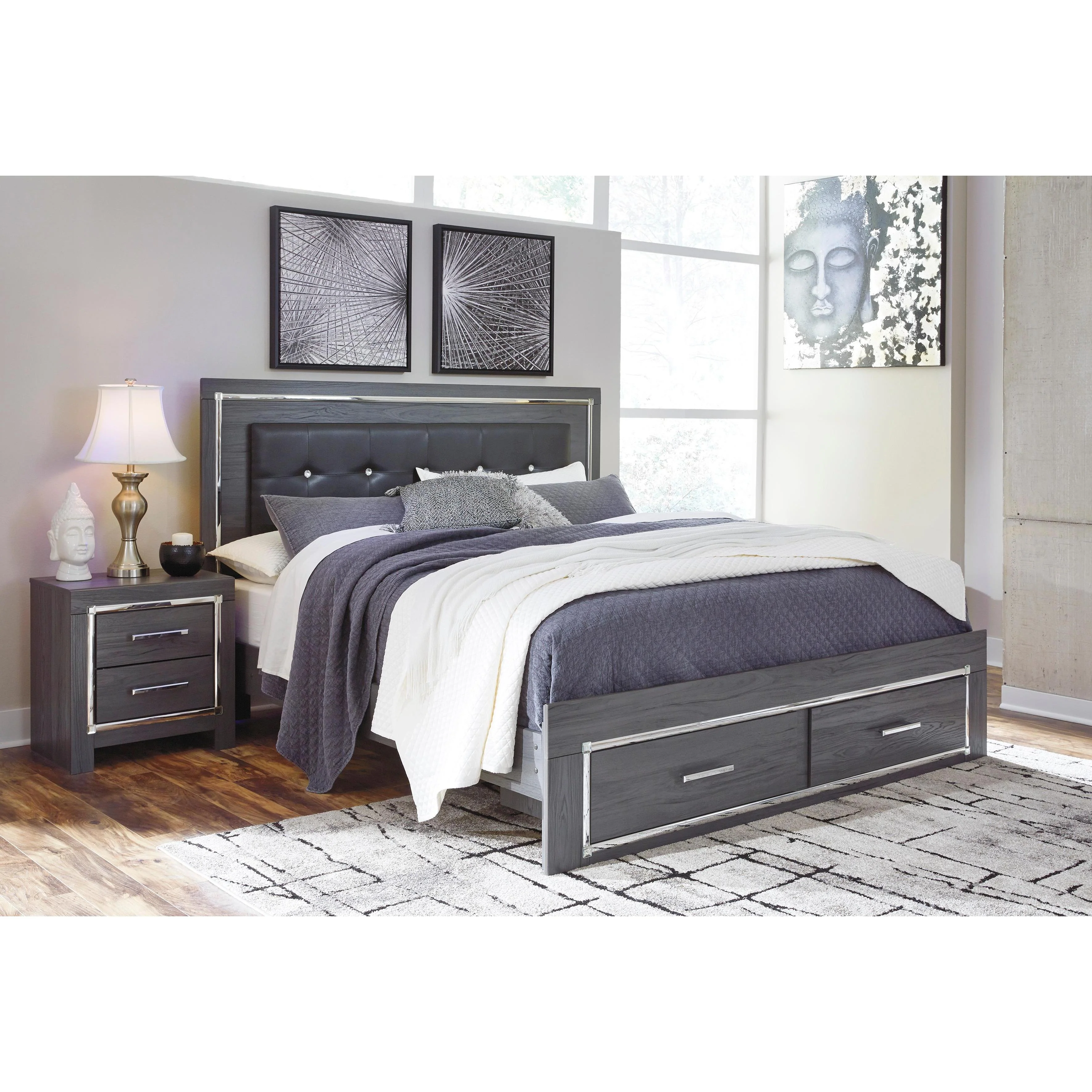 Signature Design by Ashley Lodanna B214B24 6 pc King Panel Storage Bedroom Set - Image 2