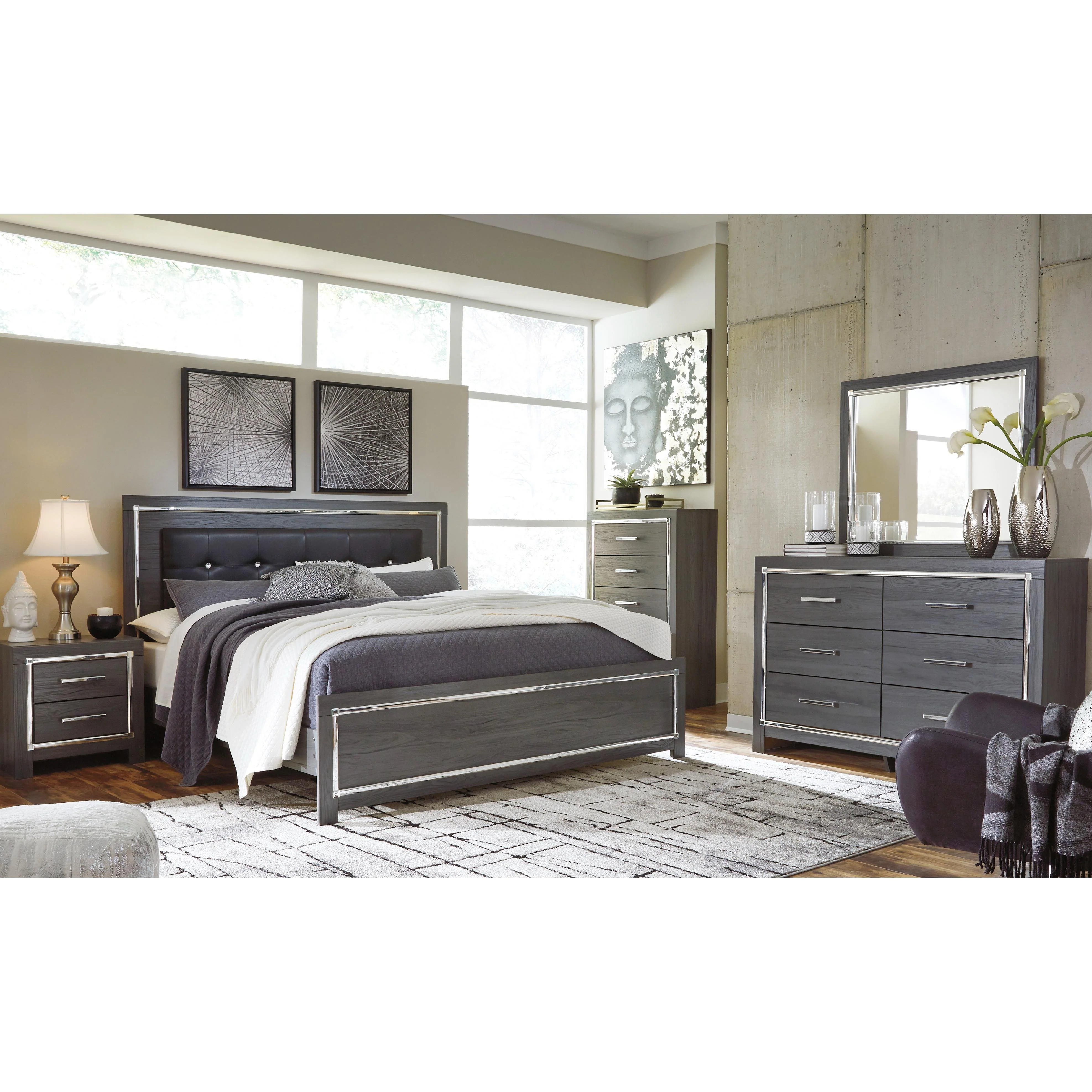 Signature Design by Ashley Lodanna B214B45 8 pc King Panel Bedroom Set - Image 1