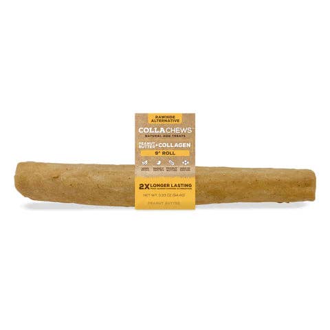 CollaChew 9in Collagen Roll, Peanut Butter, single - Image 1