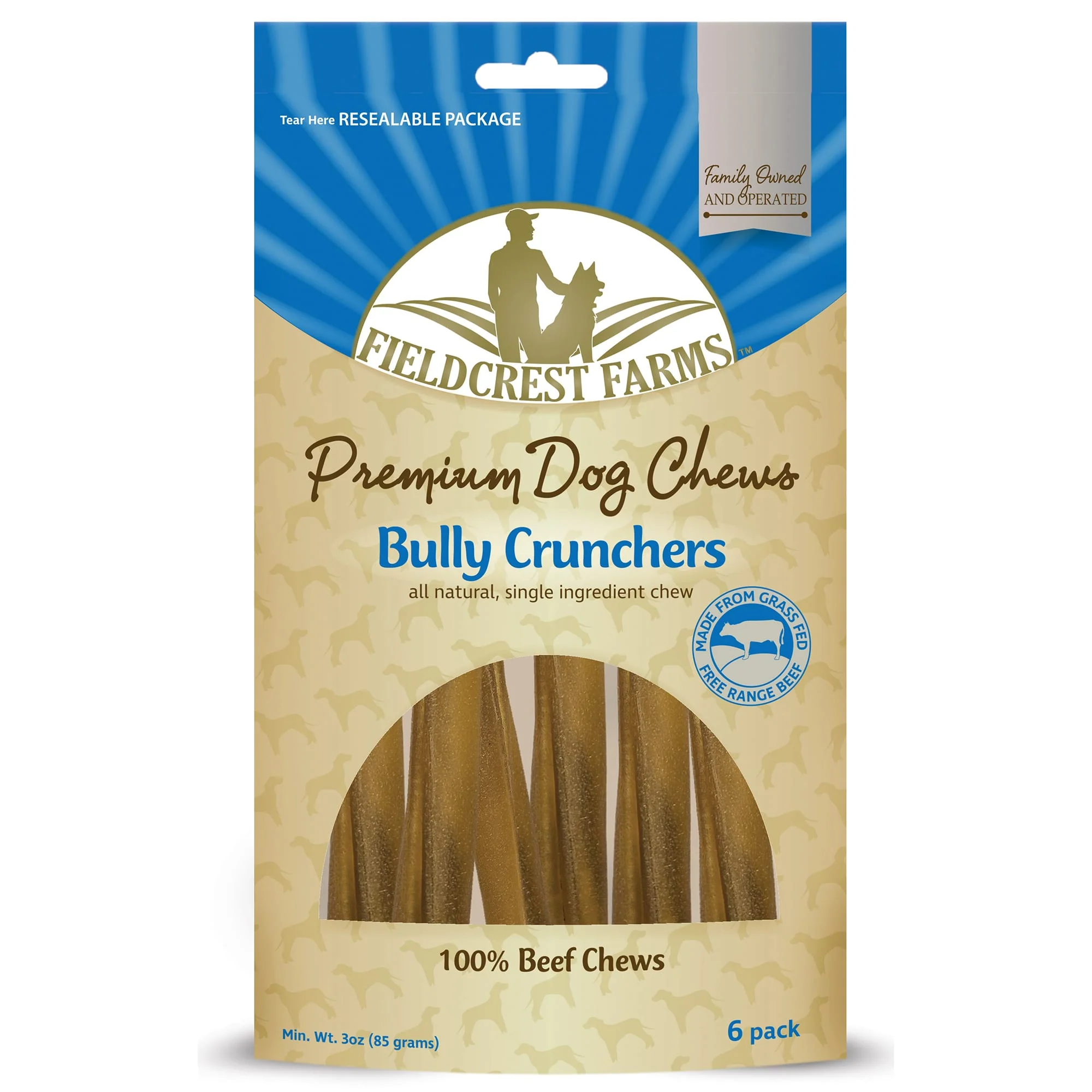 Fieldcrest Farms Bully Crunchers 6 Dog Treats - Image 1