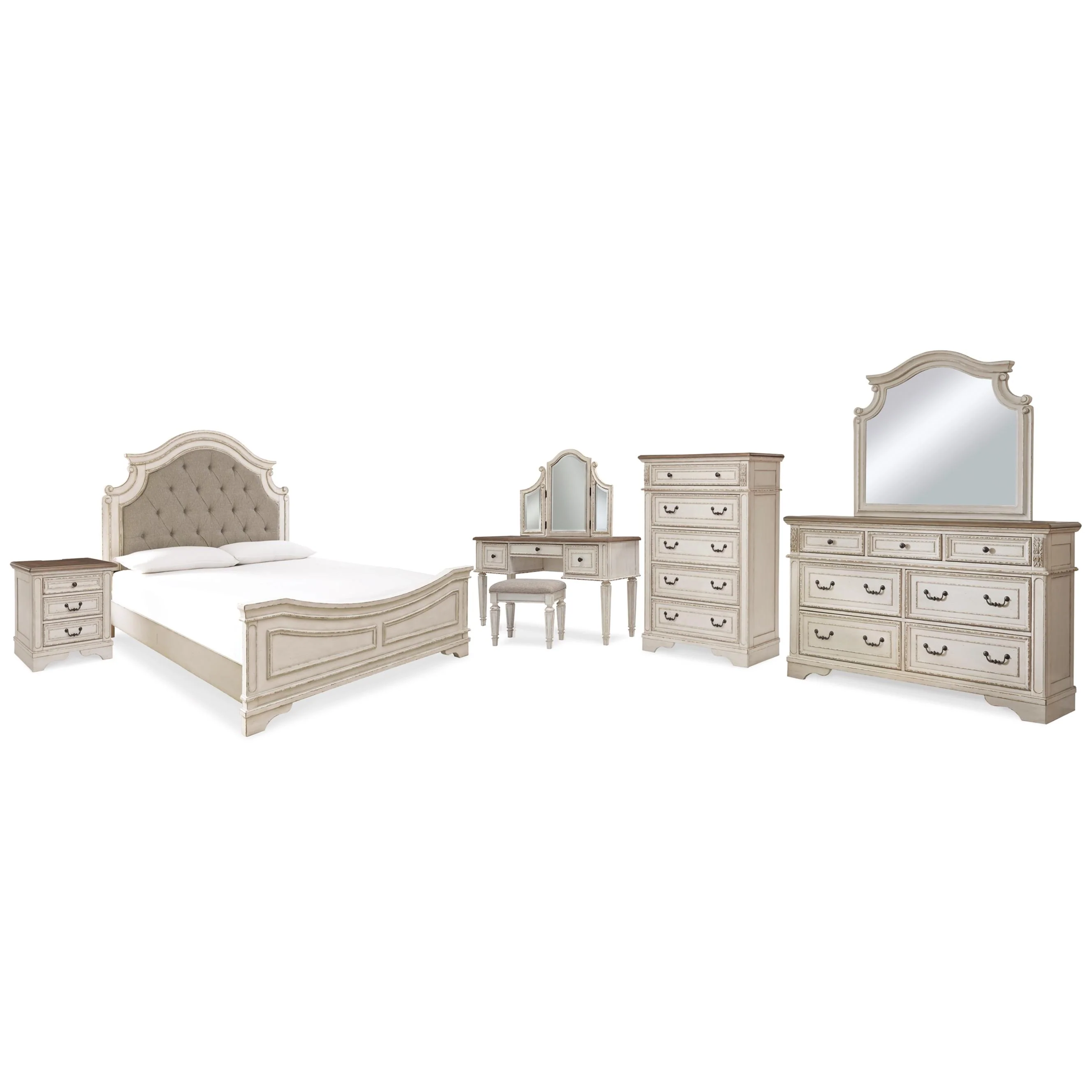 Signature Design by Ashley Realyn B743B58 10 pc King Upholstered Panel Bedroom Set - Image 1