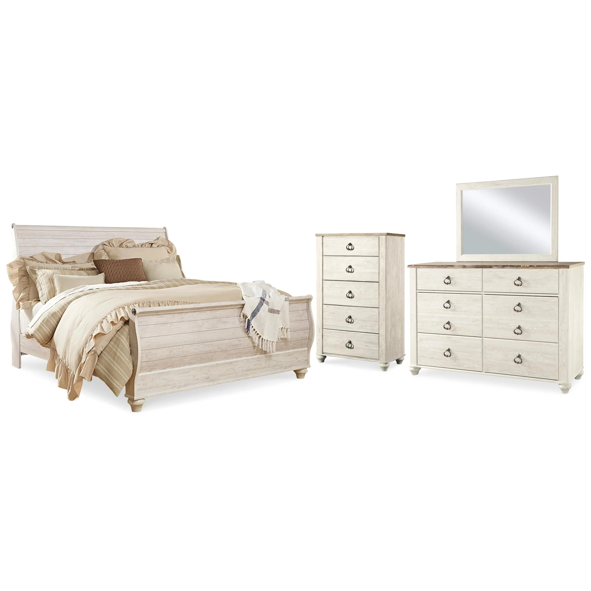 Signature Design by Ashley Willowton B267B42 6 pc King Sleigh Bedroom Set - Image 1