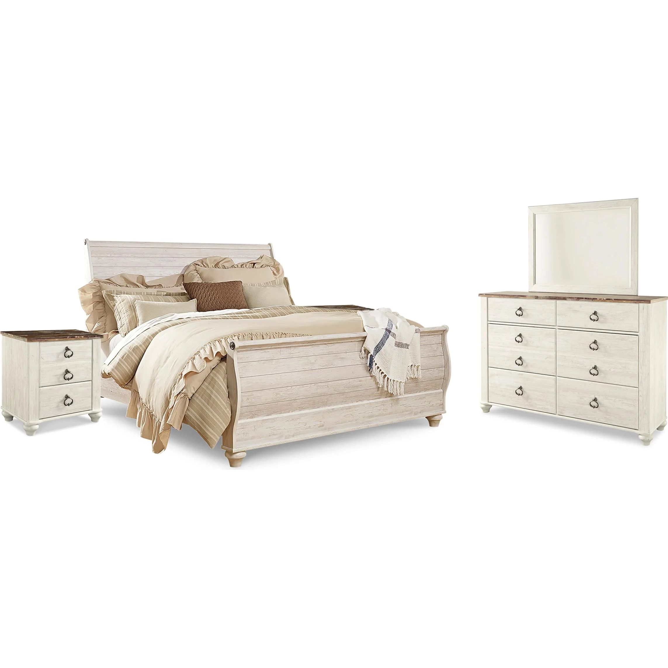 Signature Design by Ashley Willowton B267B46 7 pc King Sleigh Bedroom Set - Image 1