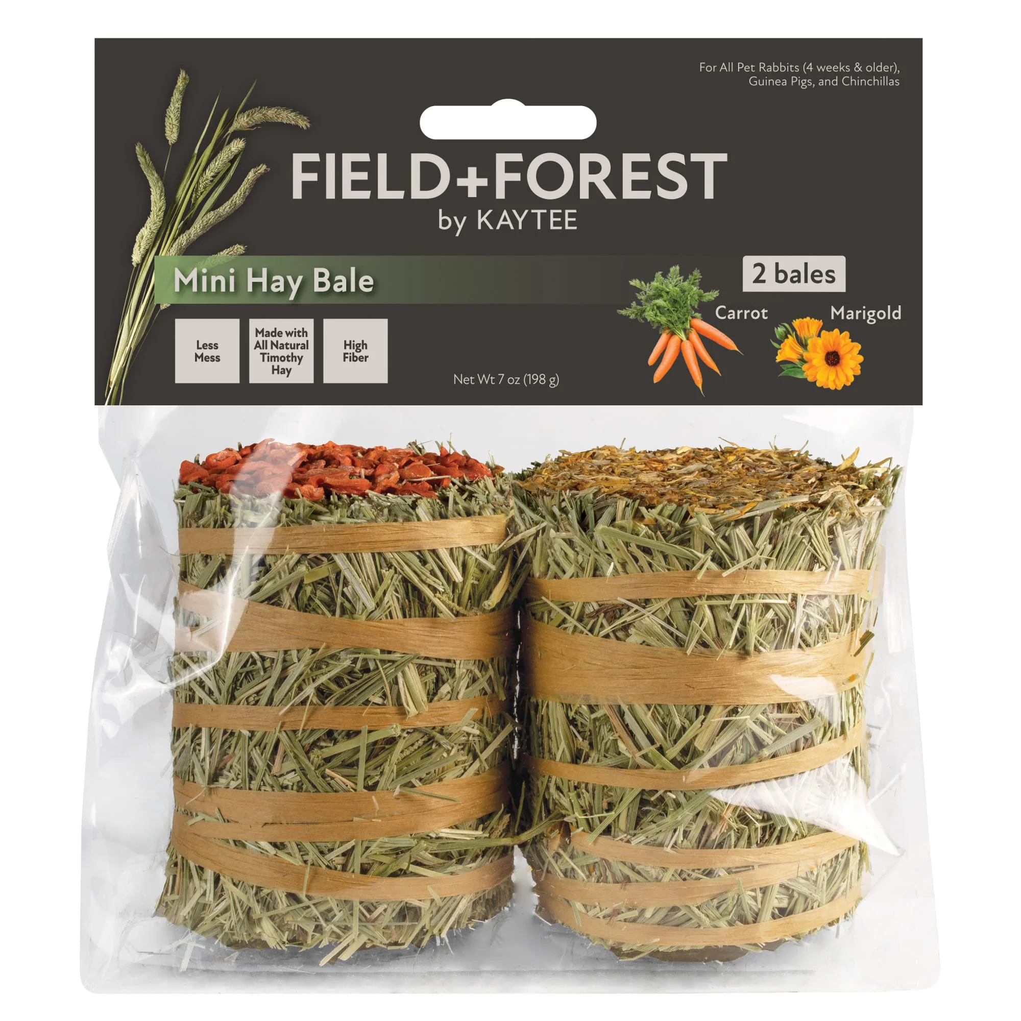 Kaytee Field and Forest Mini Hay Bale Carrot and Marigold - Image 1