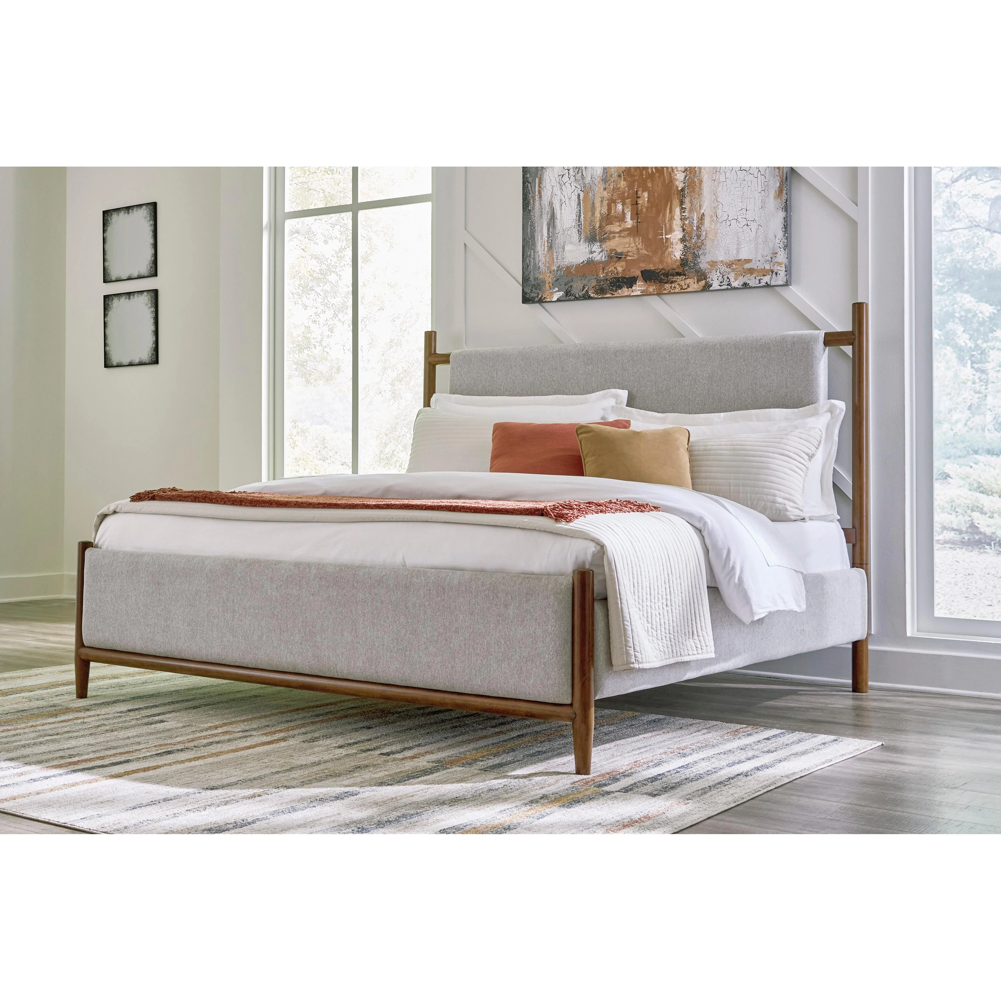 Signature Design by Ashley Lyncott B615 8 pc King Upholstered Panel Bedroom Set - Image 2
