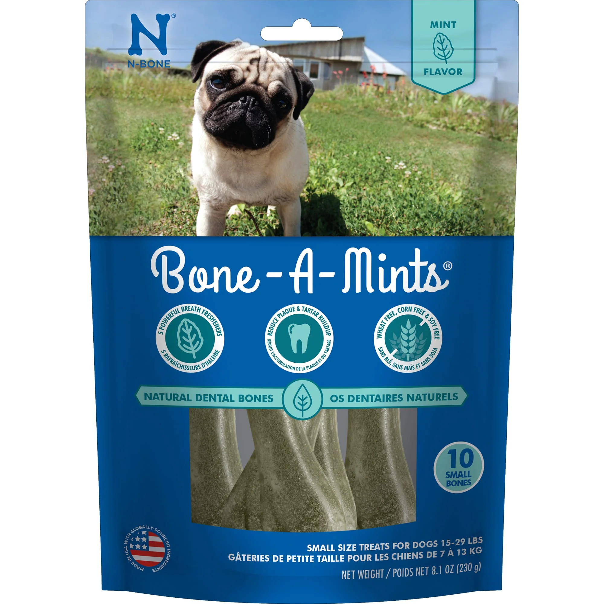 N-Bone® Bone-A-Mints® Dental Treat Mint Flavor SMALL 10ct 8.1 oz - Image 1