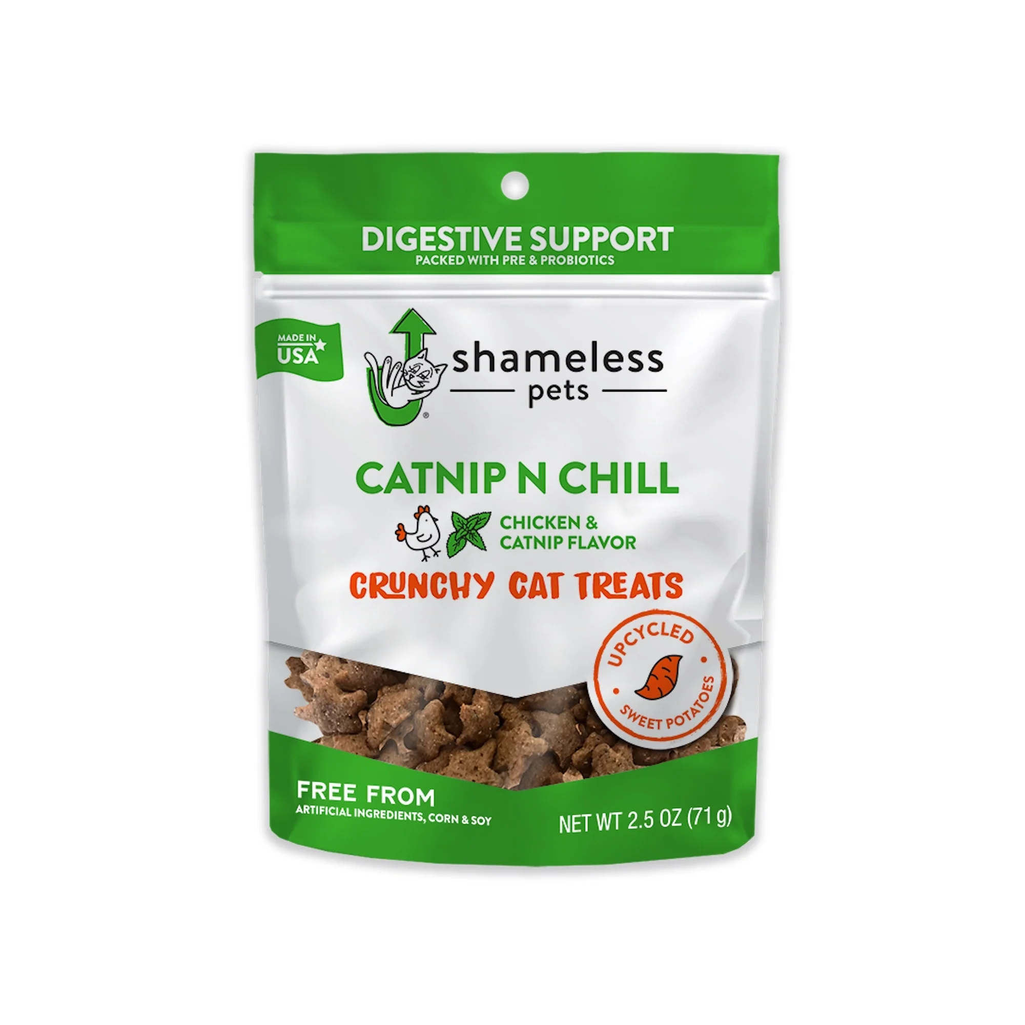Shameless Pets Catnip N Chill Crunchy Cat Treats 2.5oz - Image 1