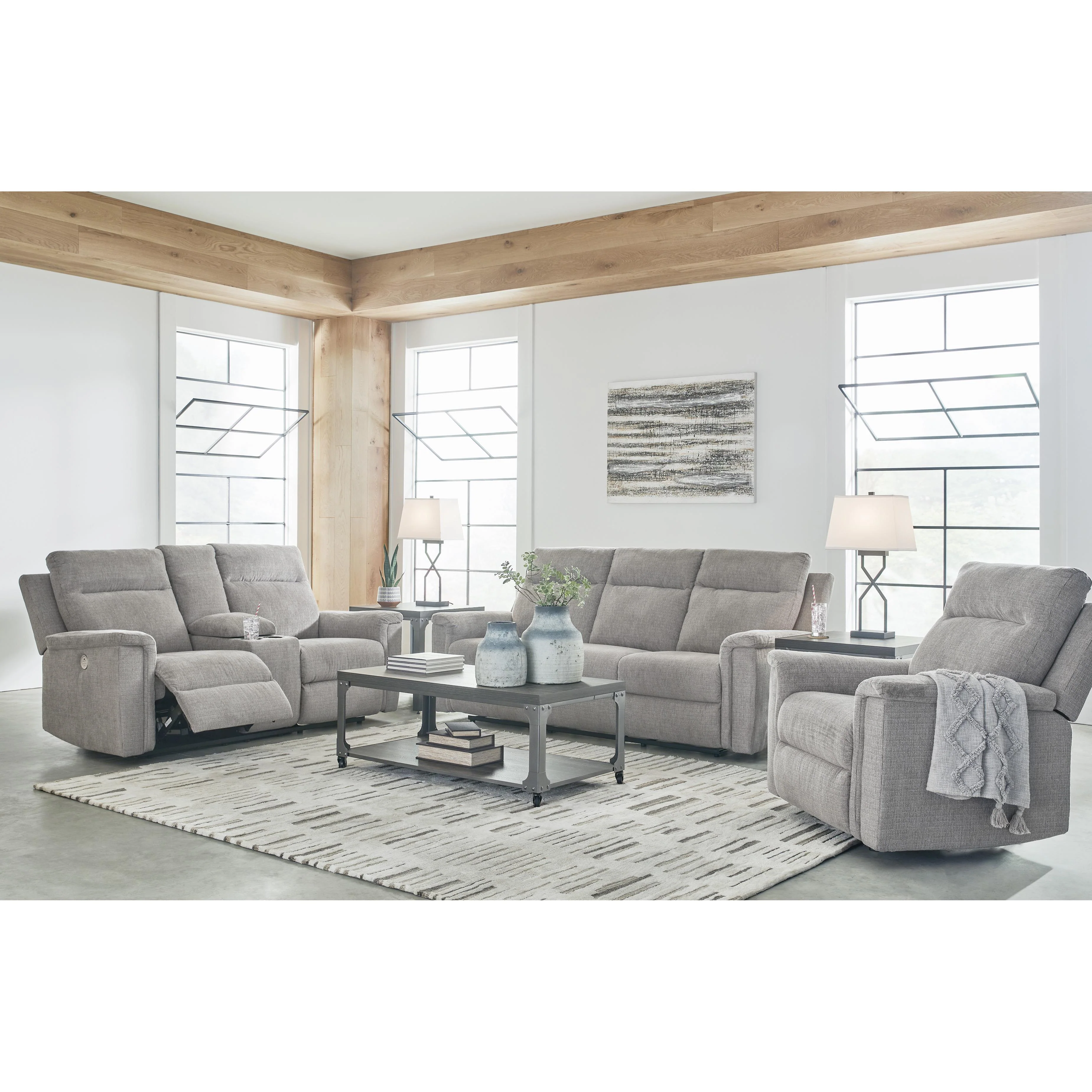 Signature Design by Ashley Barnsana 33201U2 3 pc Power Reclining Living Room Set - Image 1