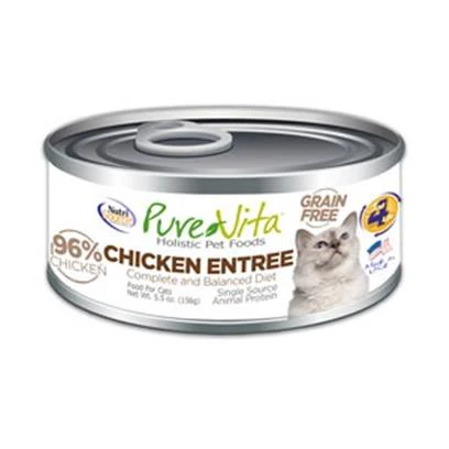 PureVita Grain Free 96% Real Chicken Entree Canned Cat Food 5.5-oz - Image 1