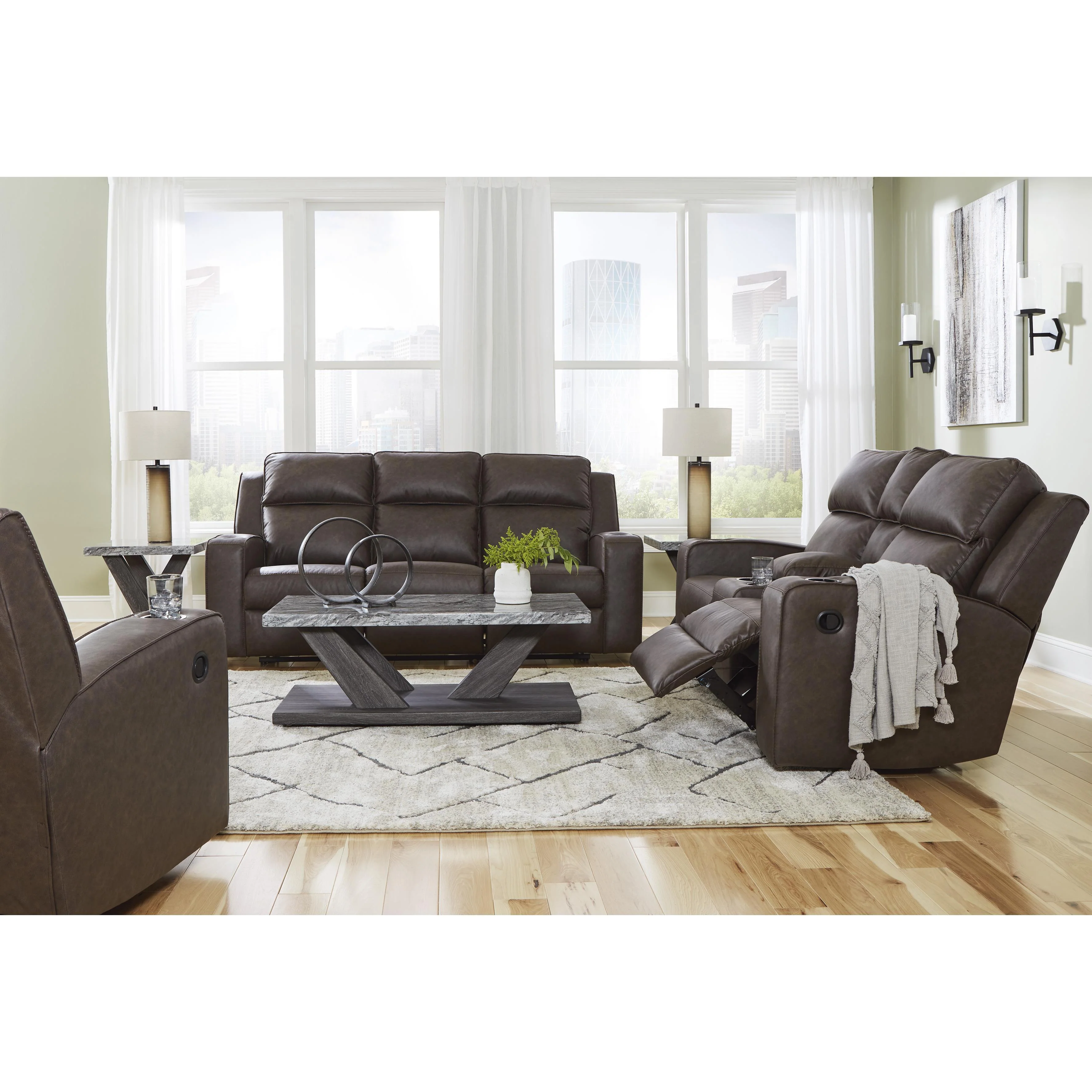 Signature Design by Ashley Lavenhorne 63306U2 3 pc Reclining Living Room Set - Image 1
