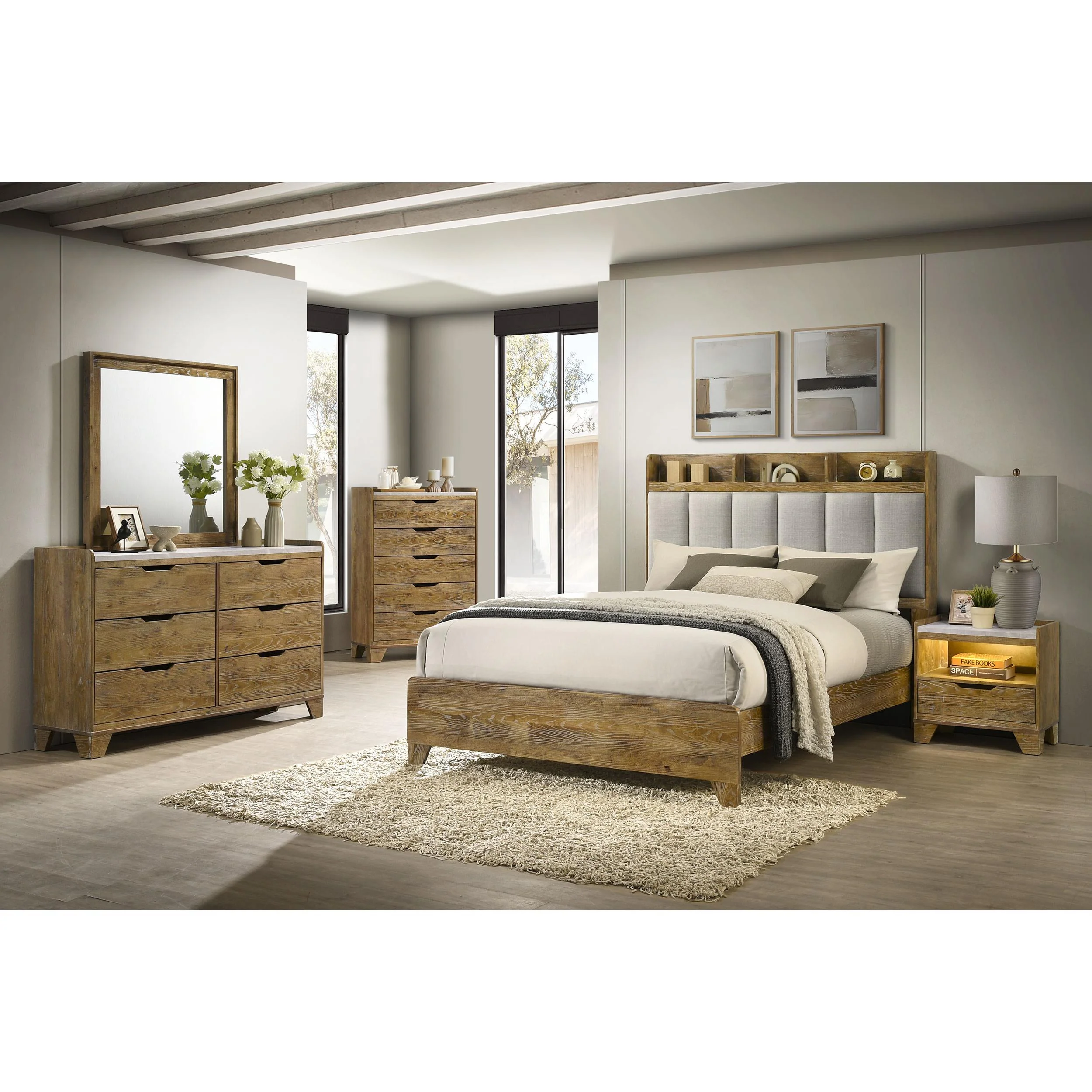 Coaster Furniture Henderson 222971Q-S4 6 pc Queen Bookcase Bedroom Set - Image 1