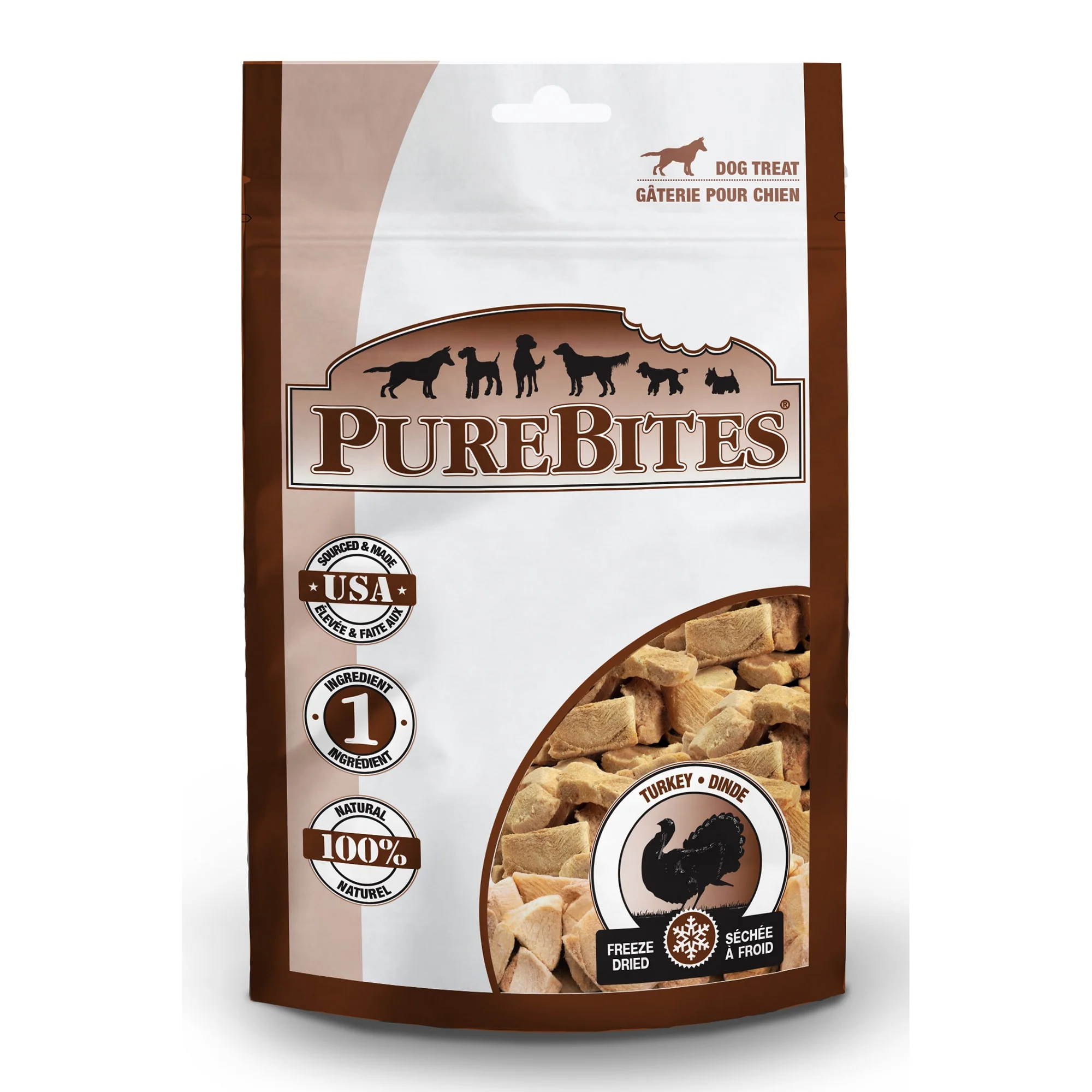PureBites Freeze Dried Treats for Dogs Turkey 2.47oz - Image 1