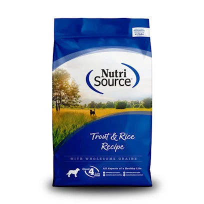 NutriSource Trout & Brown Rice Recipe Dry Dog Food 12 lb - Image 1