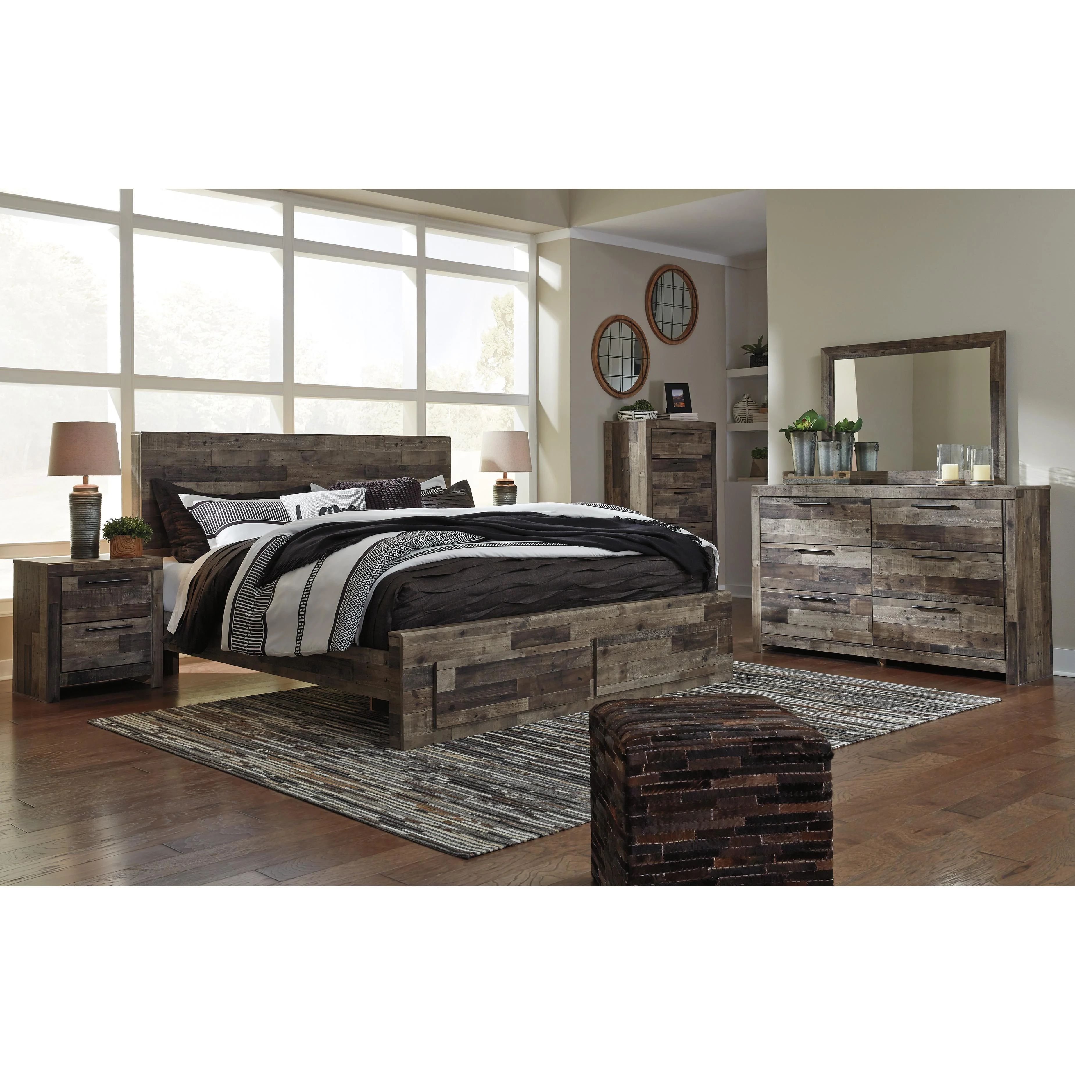 Benchcraft Derekson B200B74 7 pc King Panel Bedroom Set - Image 2