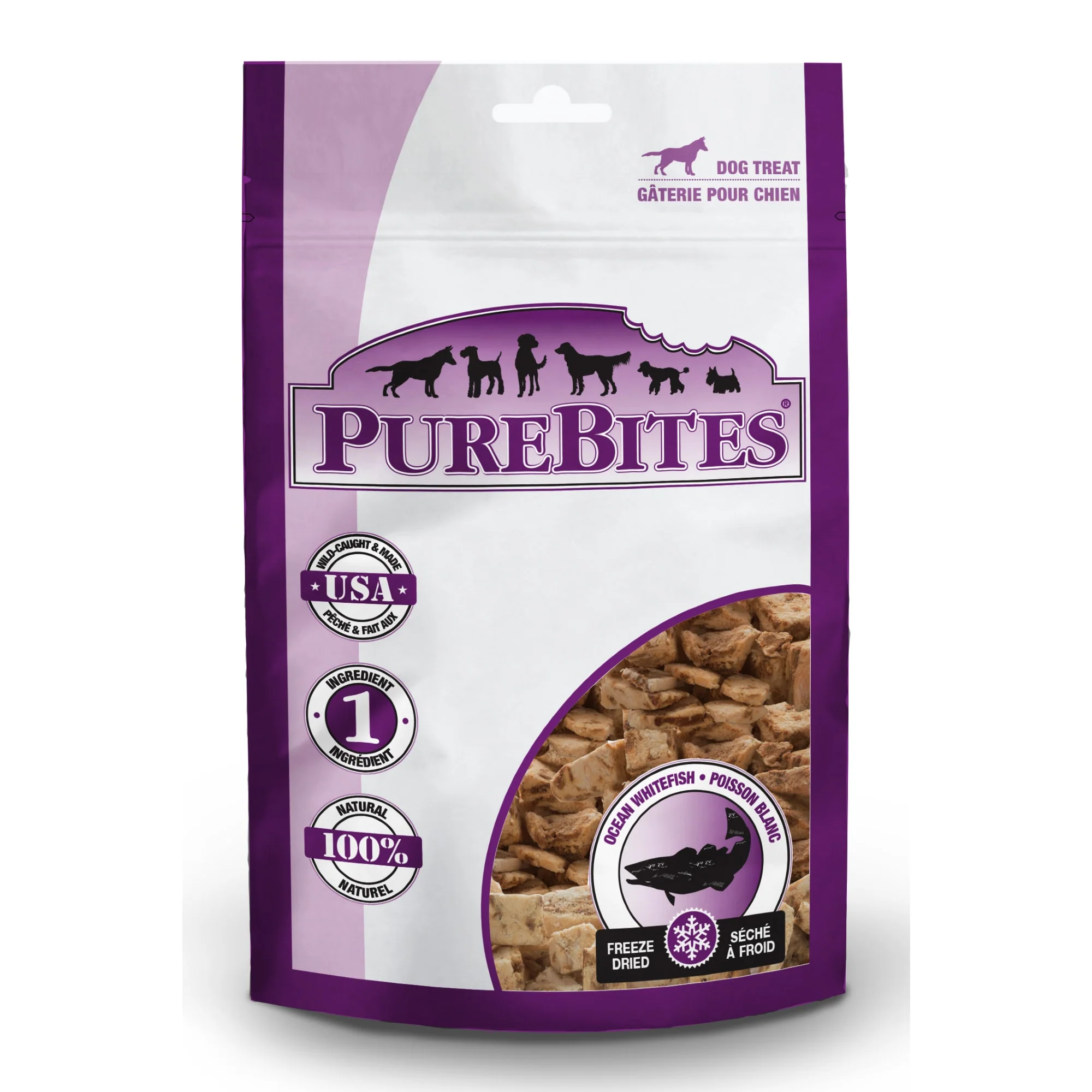 PureBites Freeze Dried Treats for Dogs Whitefish 1.8oz - Image 1