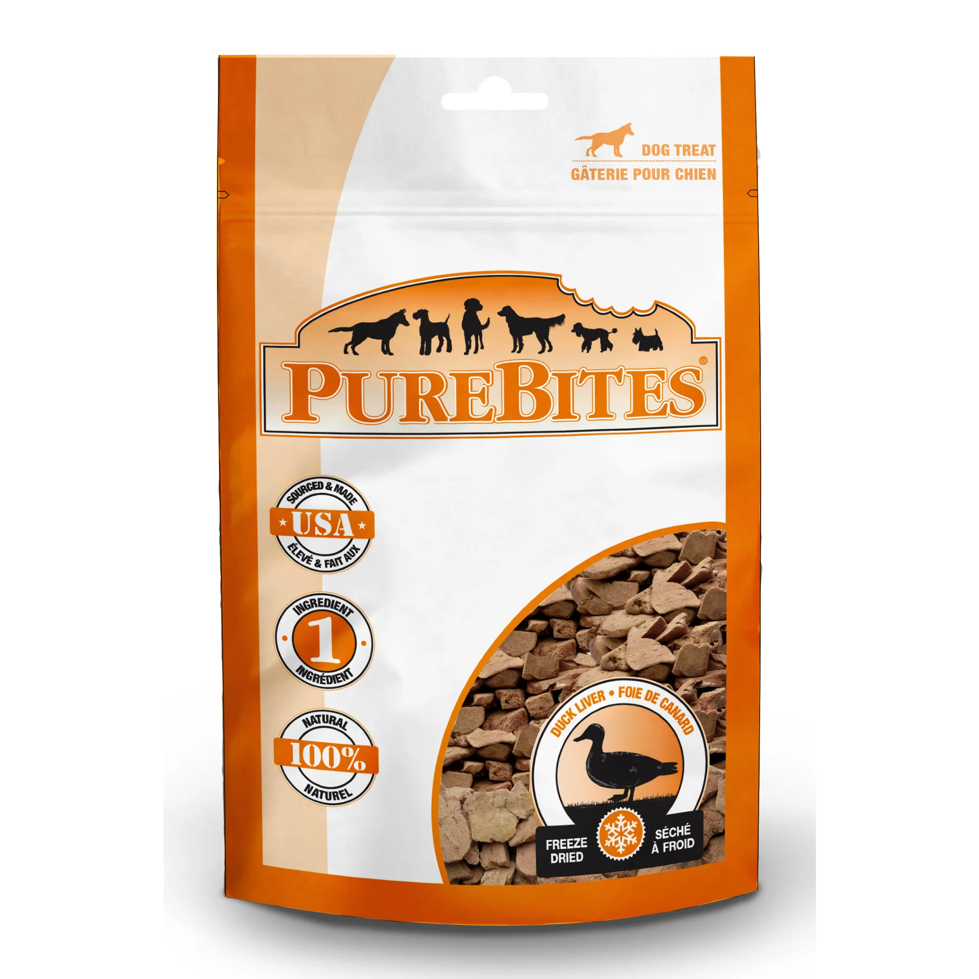 PureBites Freeze Dried Treats for Dogs Duck 2.6oz - Image 1