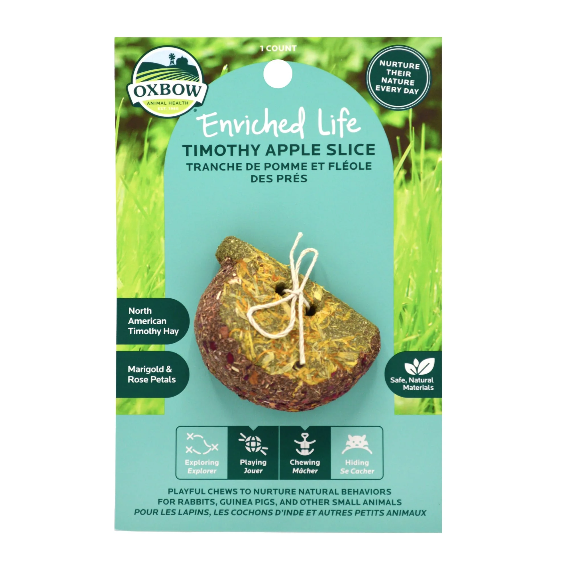 Oxbow Enriched Life Timothy Apple Slice for Guinea Pig, 0.08 lb. - Image 1