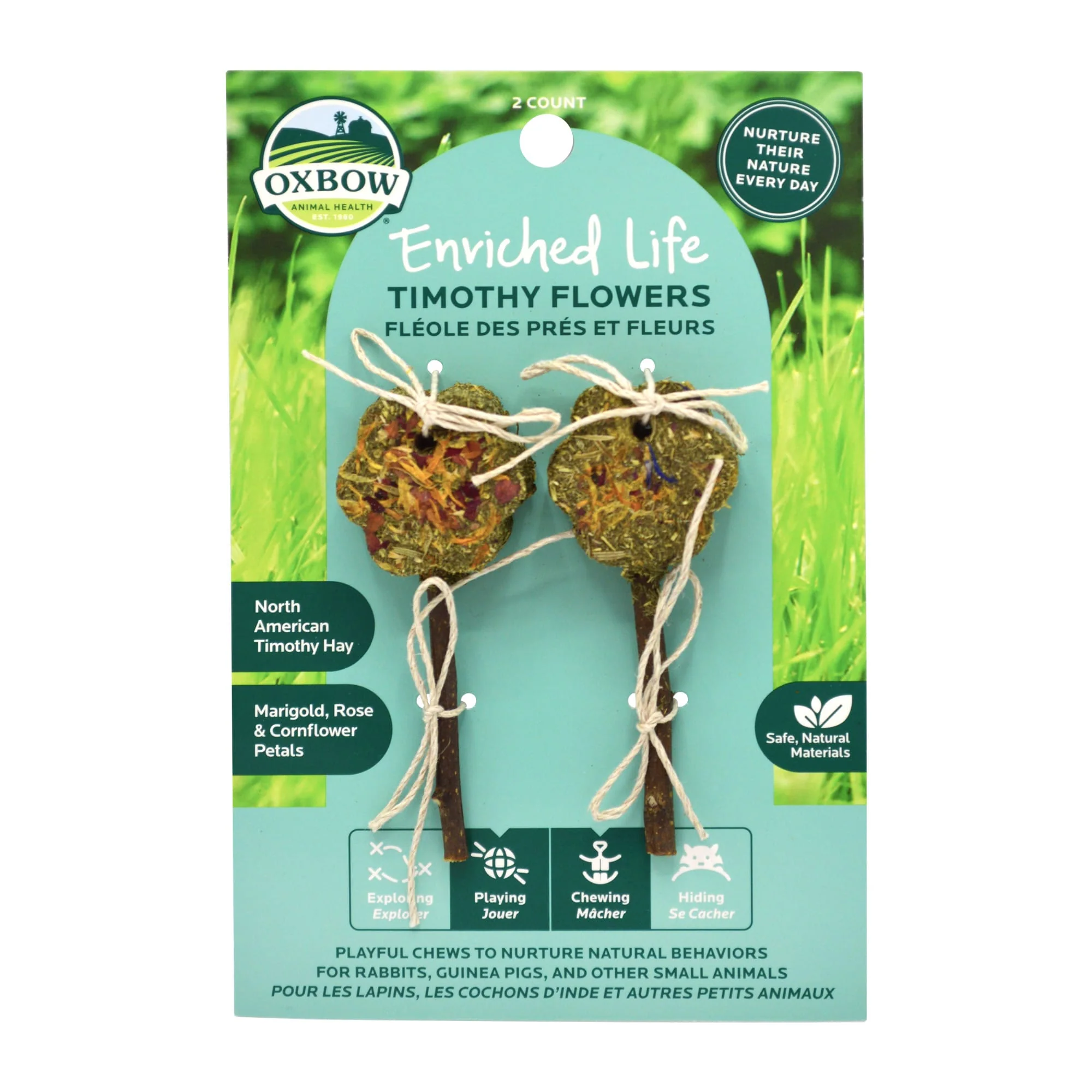 Oxbow Enriched Life Timothy Flowers for Guinea Pig, 0.05 lb. - Image 1