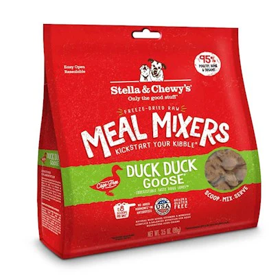 Stella & Chewy’s Freeze-Dried Raw Duck Duck Goose Meal Mixers Grain-Free Dog Food Topper, 18 oz bag