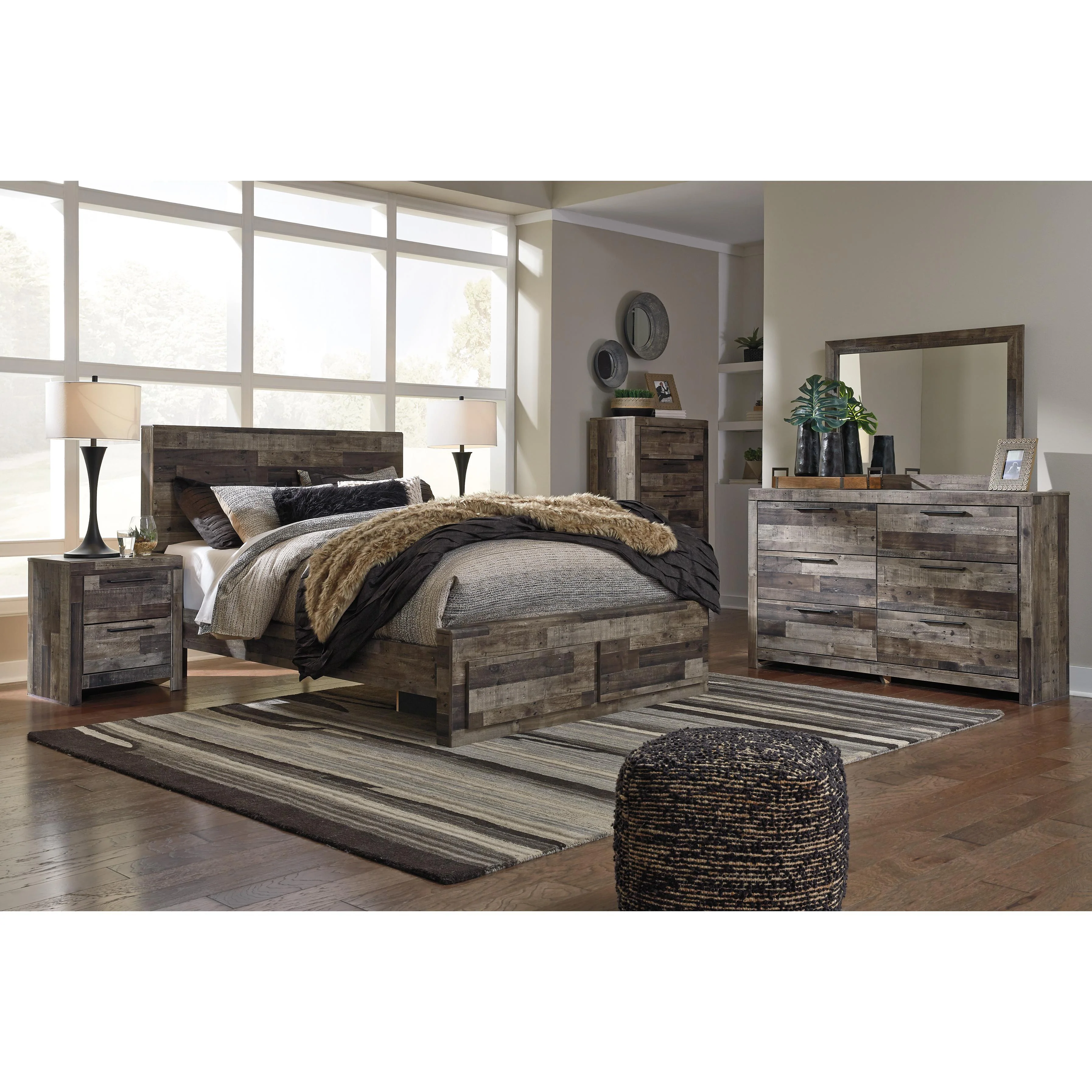 Benchcraft Derekson B200B84 6 pc Queen Panel Storage Bedroom Set - Image 1