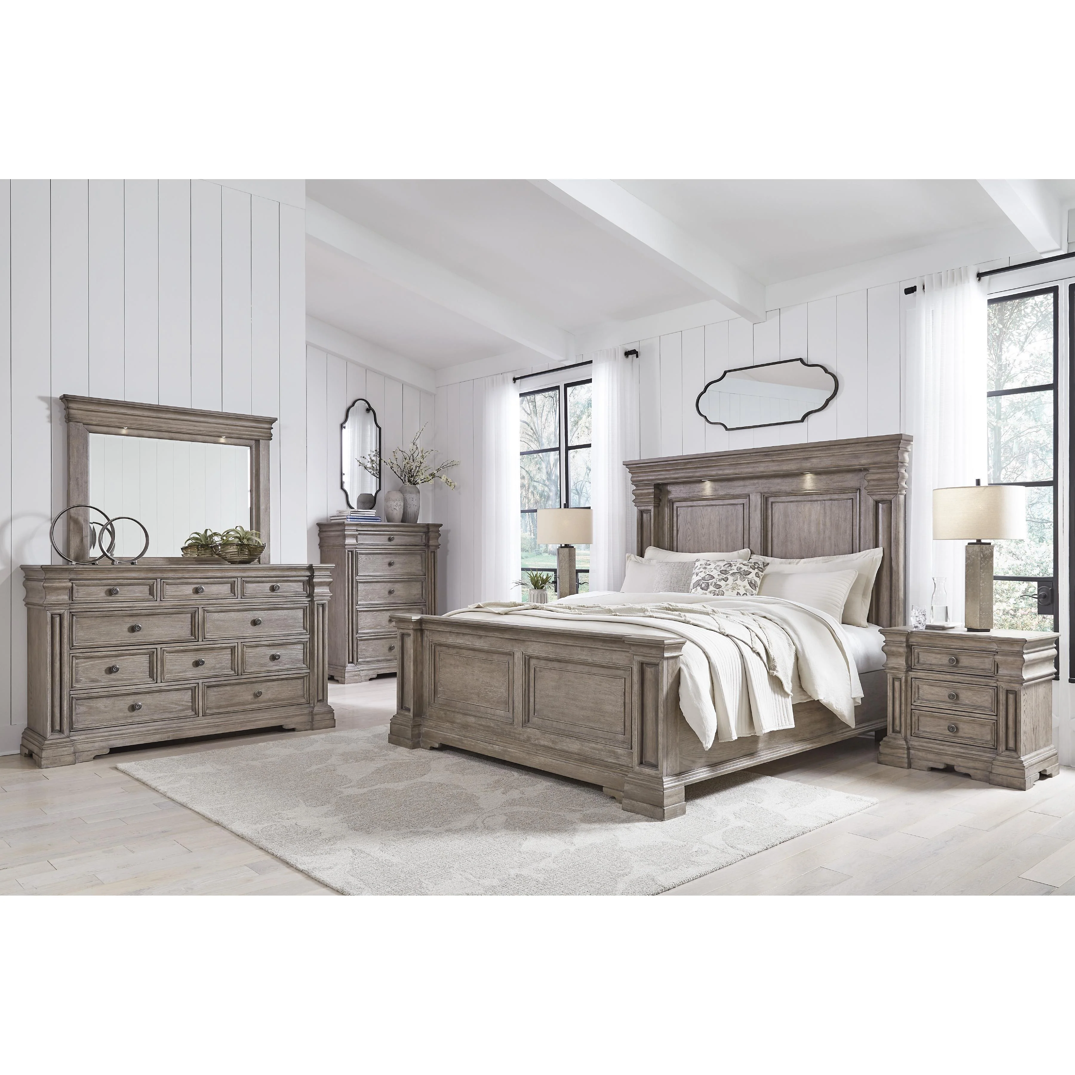 Signature Design by Ashley Blairhurst B916B8 7 pc Queen Panel Bedroom Set - Image 1