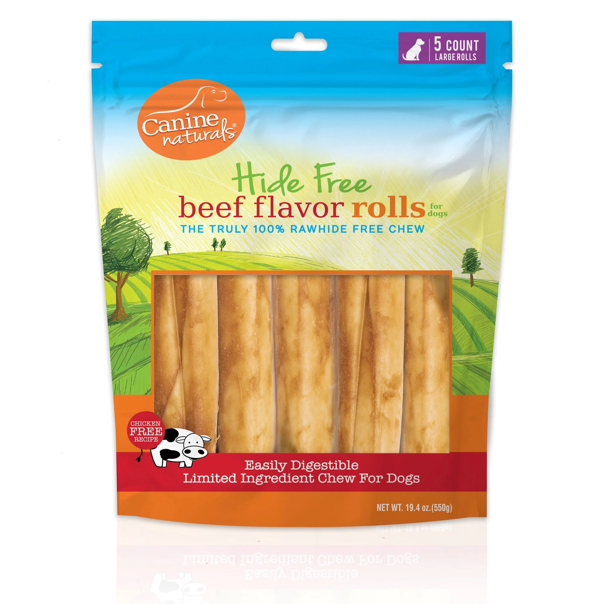 Canine Naturals Beef Recipe Large Dog Chews, 5pk - Image 1