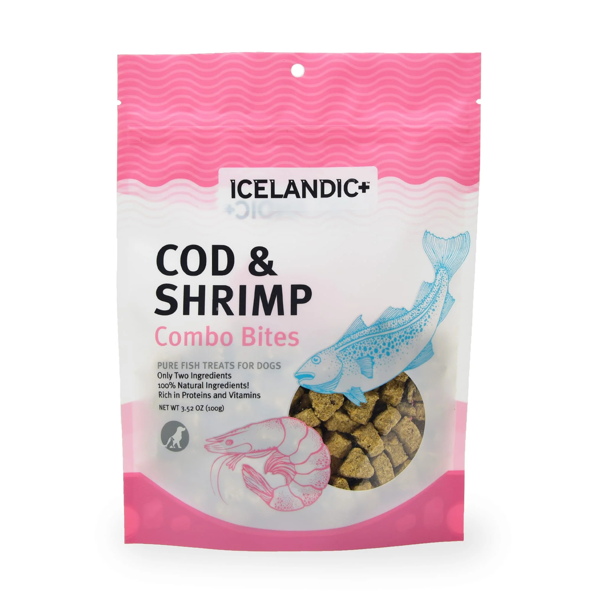 Icelandic+ Cod & Shrimp Combo Bites Fish Dog Treats, 3.52 oz. - Image 1