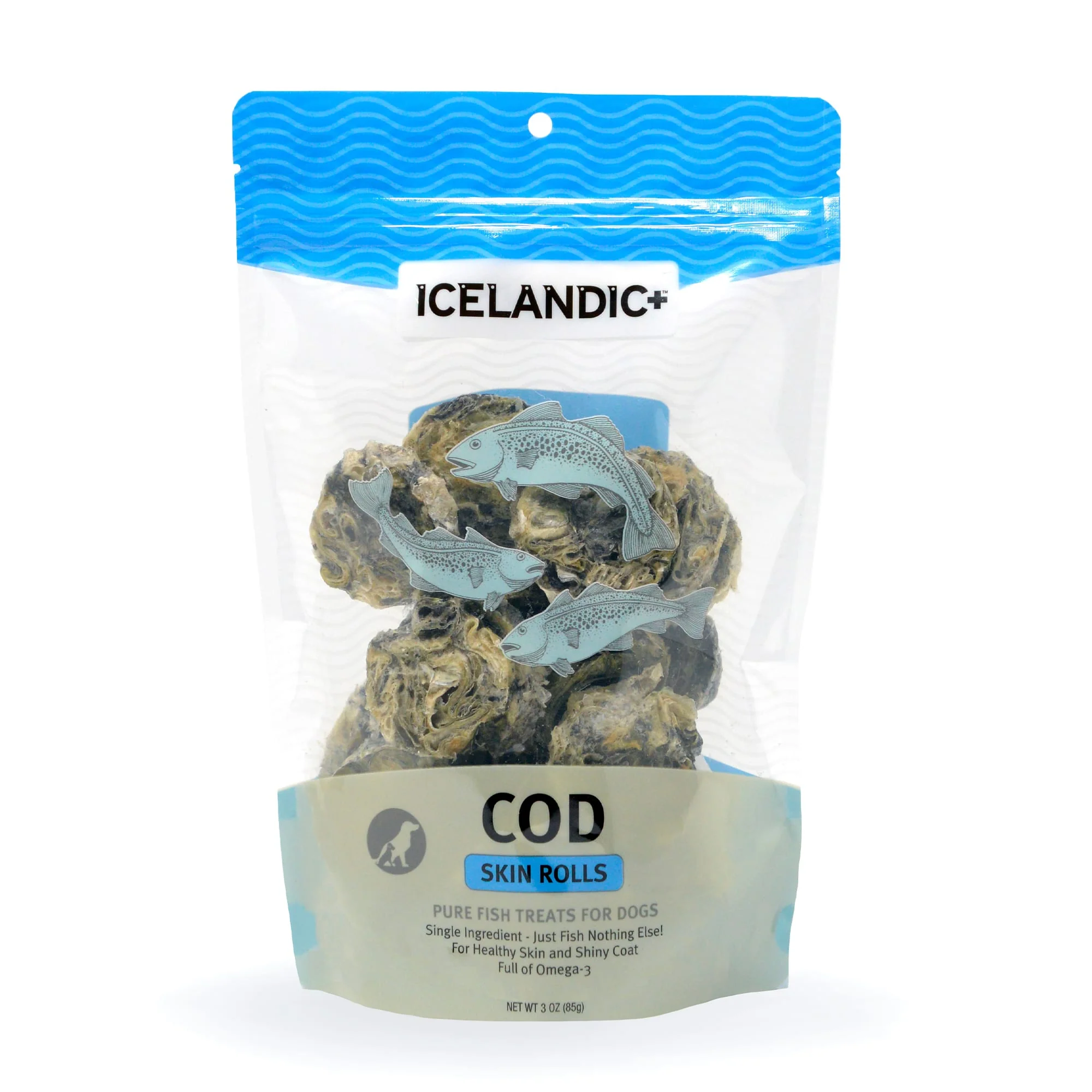 Icelandic+ Cod Skin Rolls Dog Treat, 3oz - Image 1