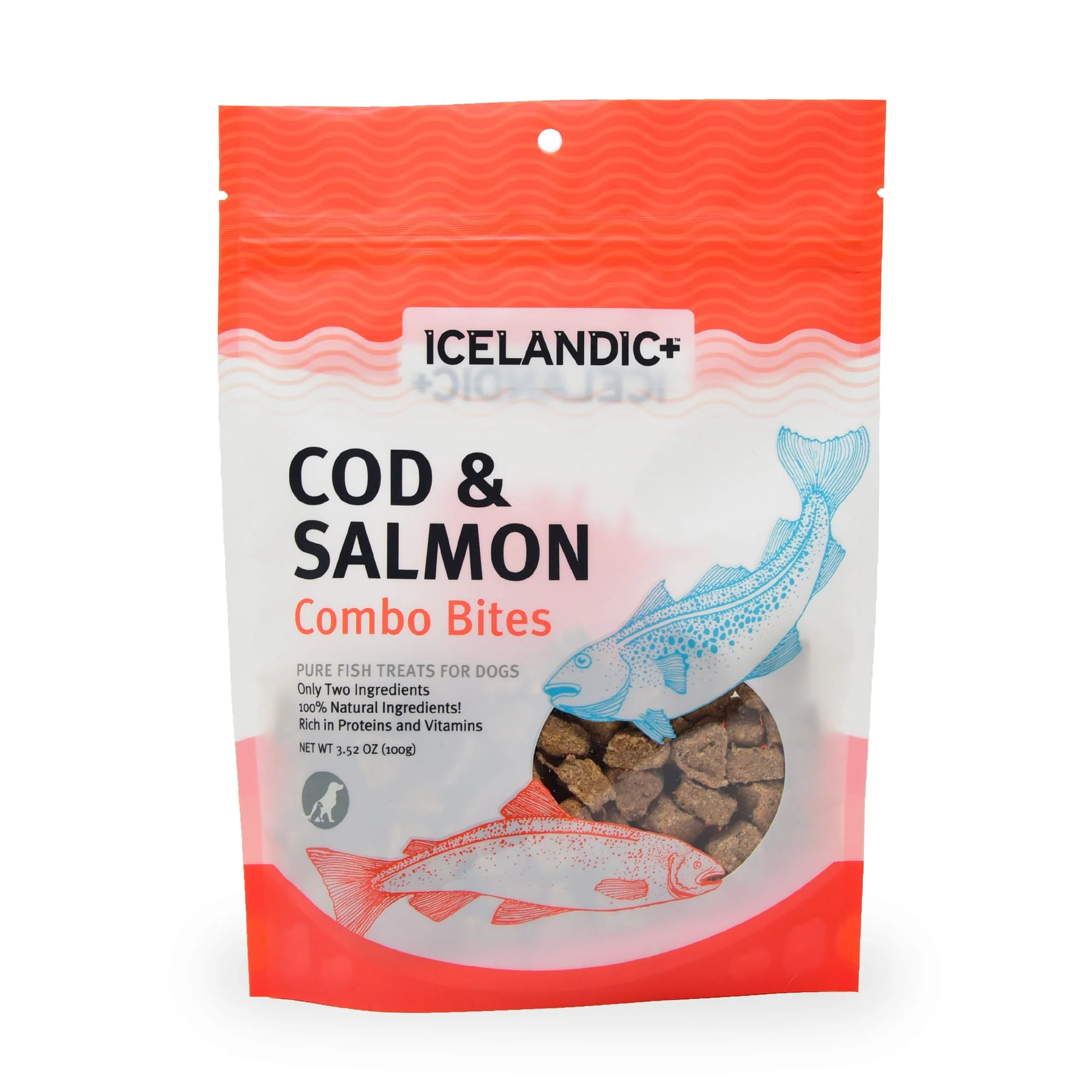 Icelandic+ Cod & Salmon Combo Bites Fish Dog Treats, 3.52 oz. - Image 1