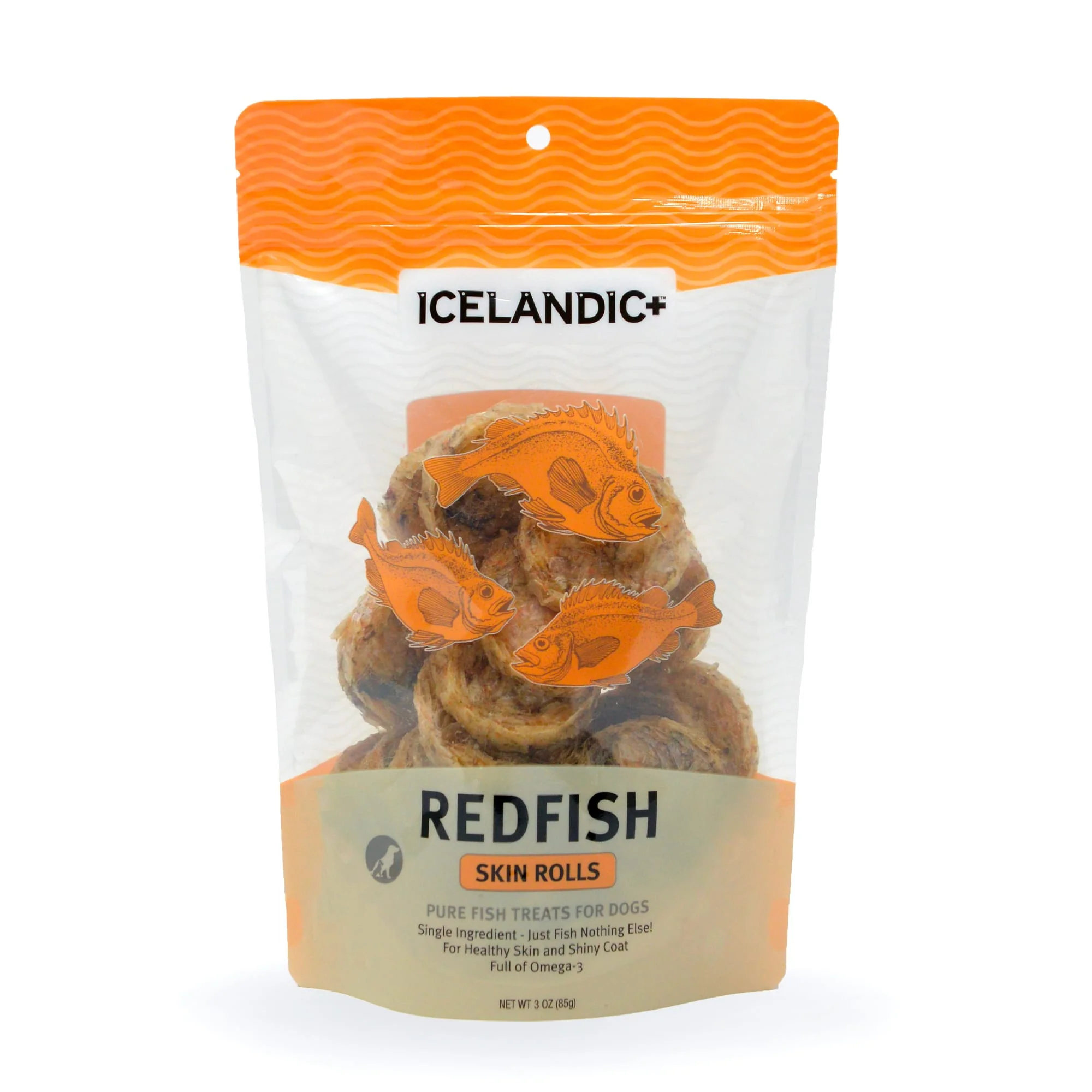 Icelandic Plus Redfish Skin Rolls Dog Treat - Image 1