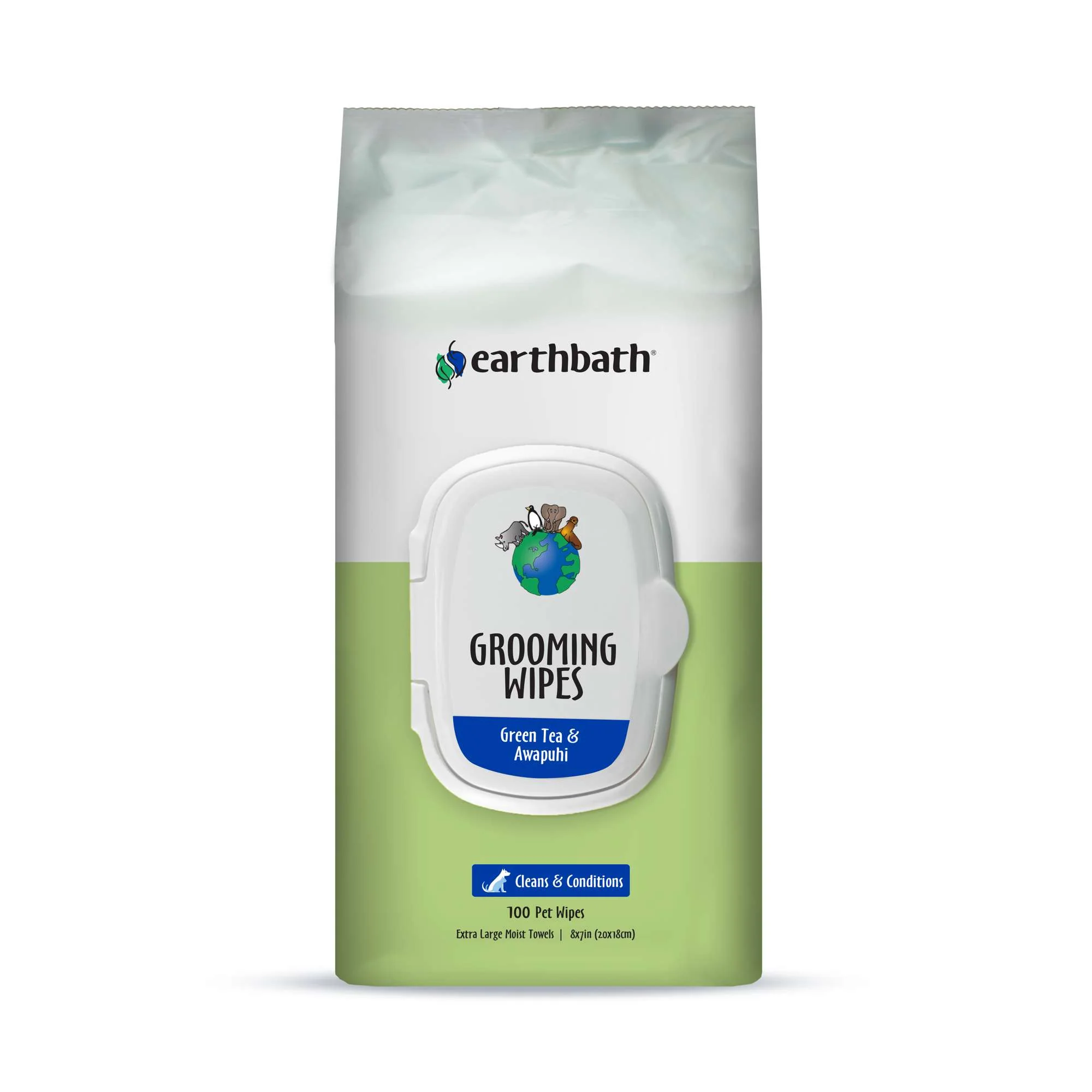 EARTHBATH Wipes Green Tea 100ct - Image 1