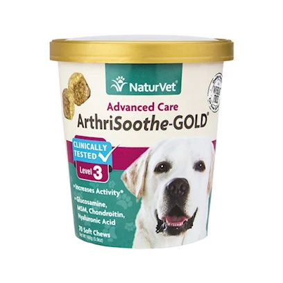 NaturVet ArthriSoothe-Gold Advanced Joint Supplement for Dogs & Cats  180 Soft Chews - Image 1