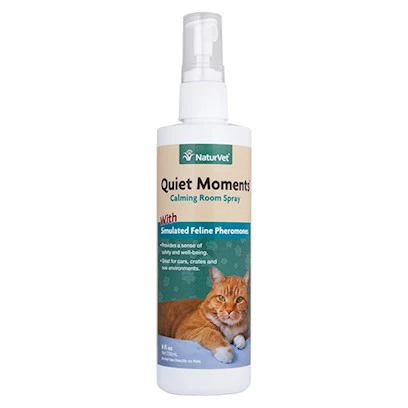 NaturVet Quiet Moments Herbal Calming Spray, Feline, 8 oz - Image 1
