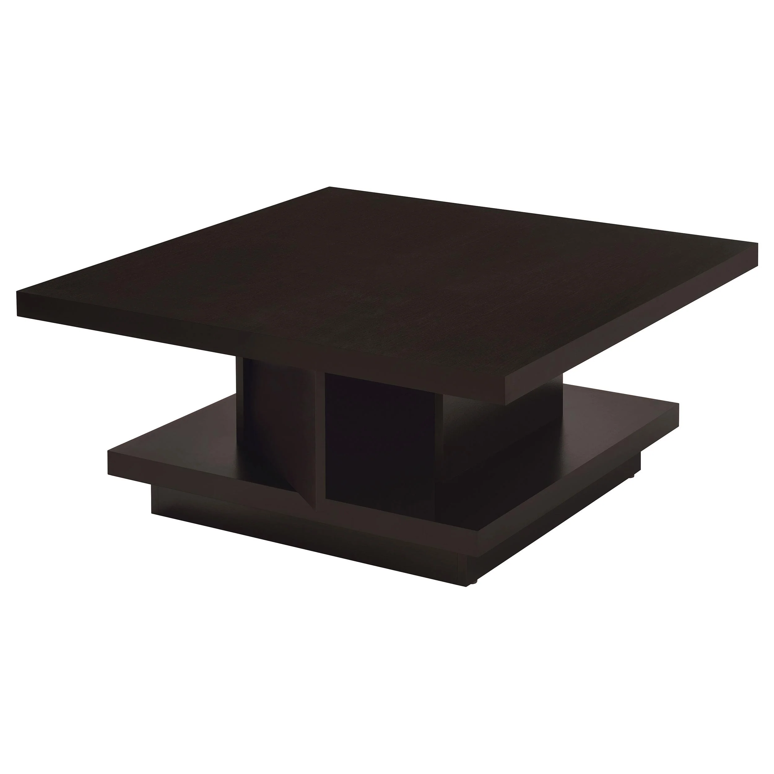 Coaster Furniture Reston 705168 Square Engineered Wood Coffee Table - Cappuccino - Image 2